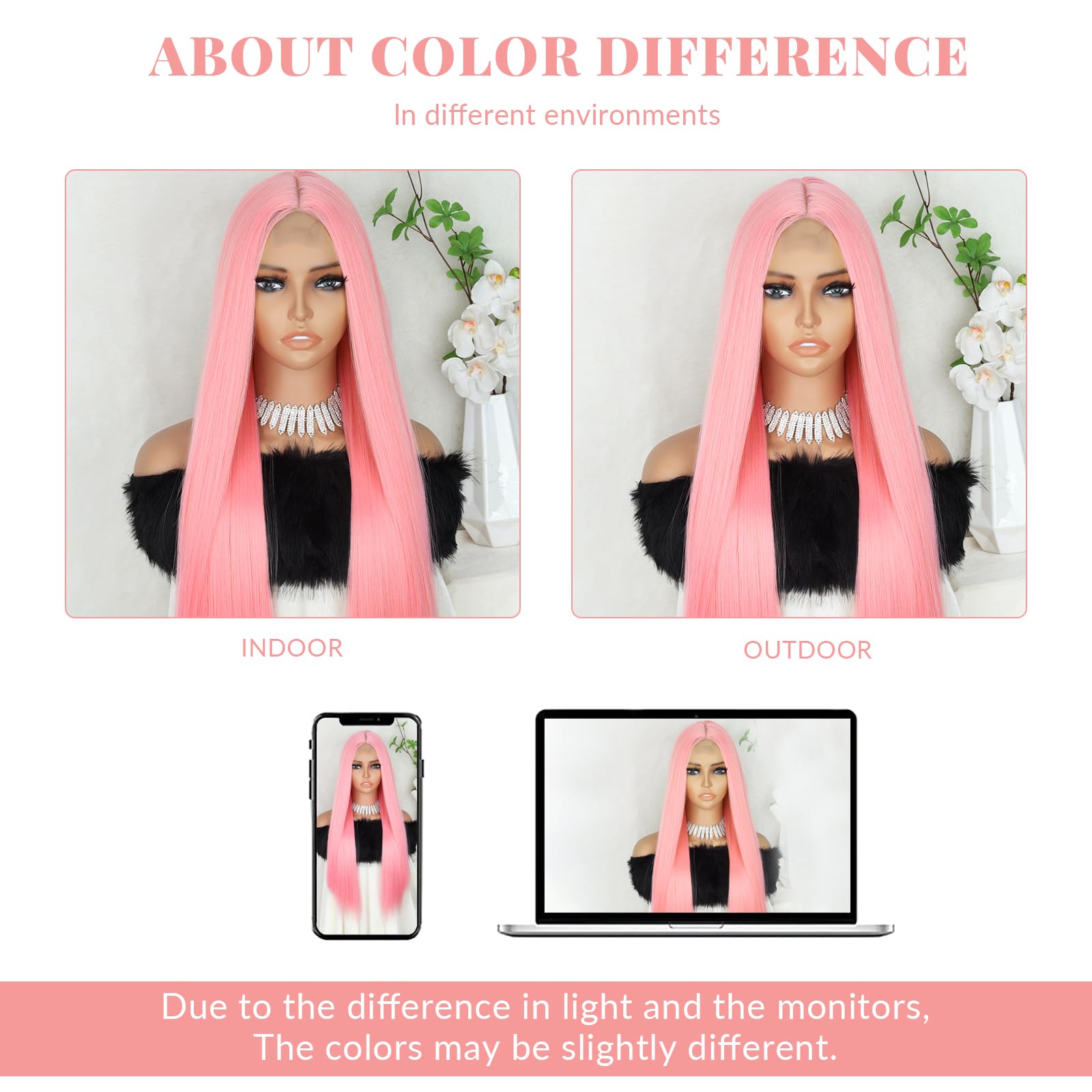 Xinran Long Straight Synthetic Wig with Partial Lace