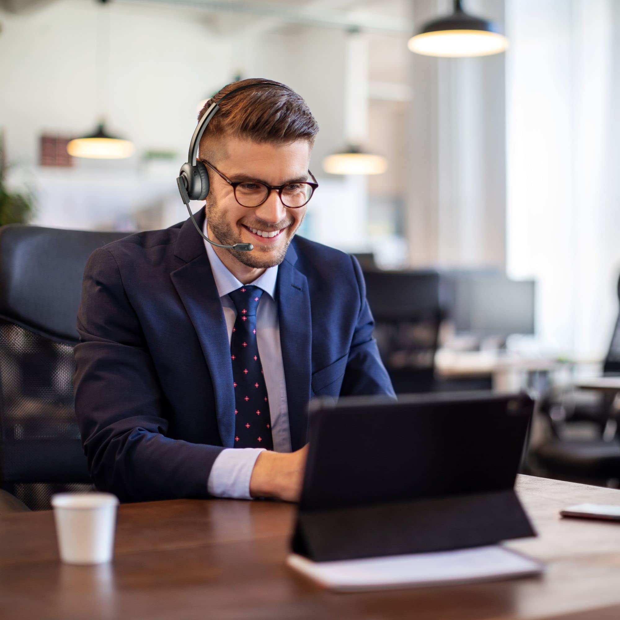 cellularline - Home Office - React - Cuffia Mono Bluetooth con Supporto Di Ricarica.