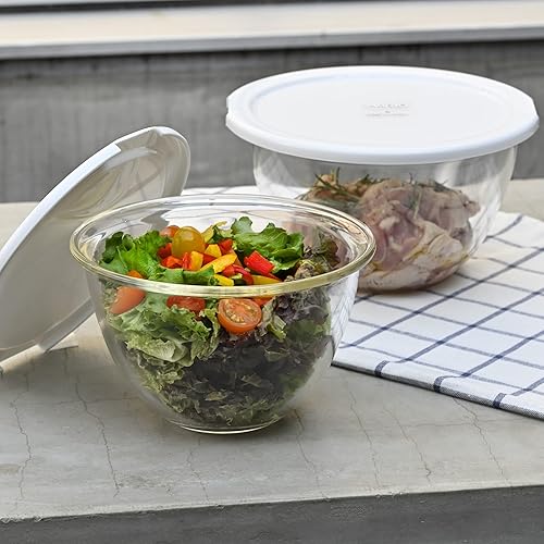 Miniatura 7 de HARIO MXPF-4904-W Heat Resistant Glass Bowl with Microwave Lid Set of 3, 30.5 fl oz (900 ml), 59.1 fl oz (1,500 ml), 2,200 ml, BUONO Kitchen Multi