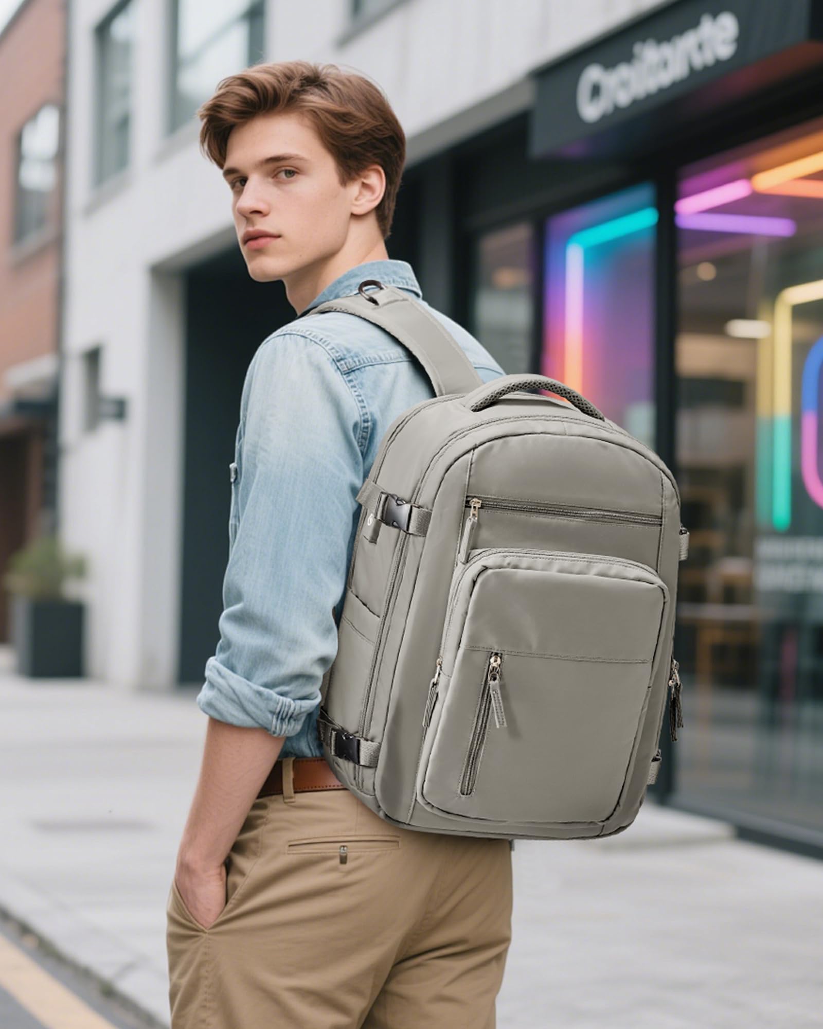 BJLFS Borse da Cabina per Ryanair 40×30×20 Zaino da Viaggio con Sottovuoto Bagaglio a Mano 40x20x25 Easyjet 45×36×20,Zaino Wizzair 40x30x20,Zaino Casual per laptop da 14 pollici per scuola