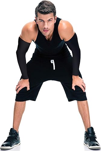 Miniatura 5 de Hicarer 9 pares de mangas unisex con protección UV, manga larga de enfriamiento de seda de hielo para protección solar, correr, ciclismo,