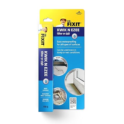 Dr.Fixit Kwik N Ezee. Ready to Use Gap and Crack Filler, 150gm (White), DIY Waterproofing for Home Use, Tile Grout and Sealant for Tiles, Concrete, Metal, PVC, Wood, Suitable for Wet & Damp areas