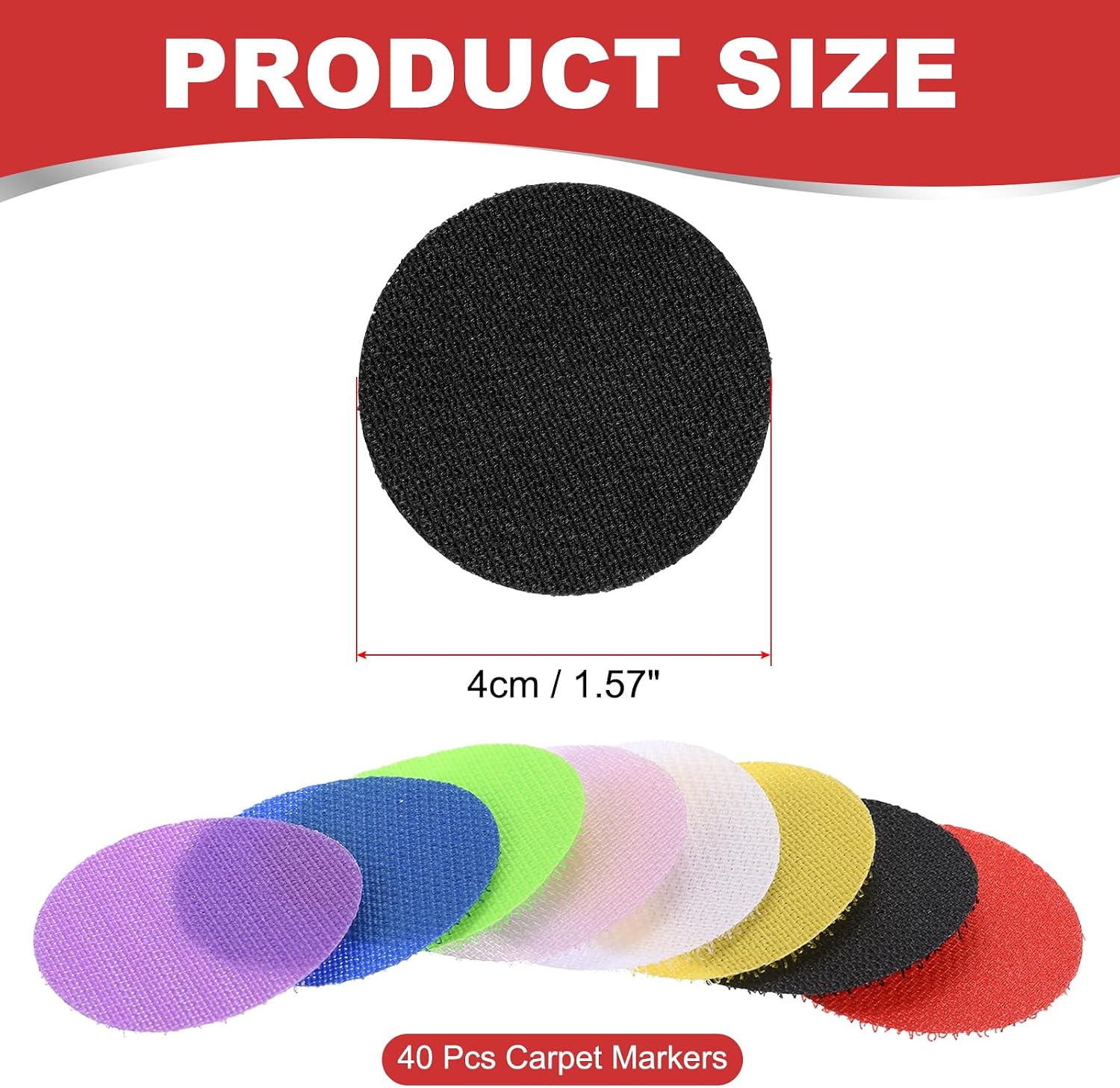 PATIKIL 1.57" Carpet Spot Markers, 40Pcs Round Floor Dots Markers Carpet Spots for Teacher Classroom Decoration Elementary Preschool Supplies, Black image 2