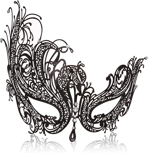 Masquerade Mask for Women Shiny Rhinestone Metal Mask Venetian Mask for Party Prom Ball