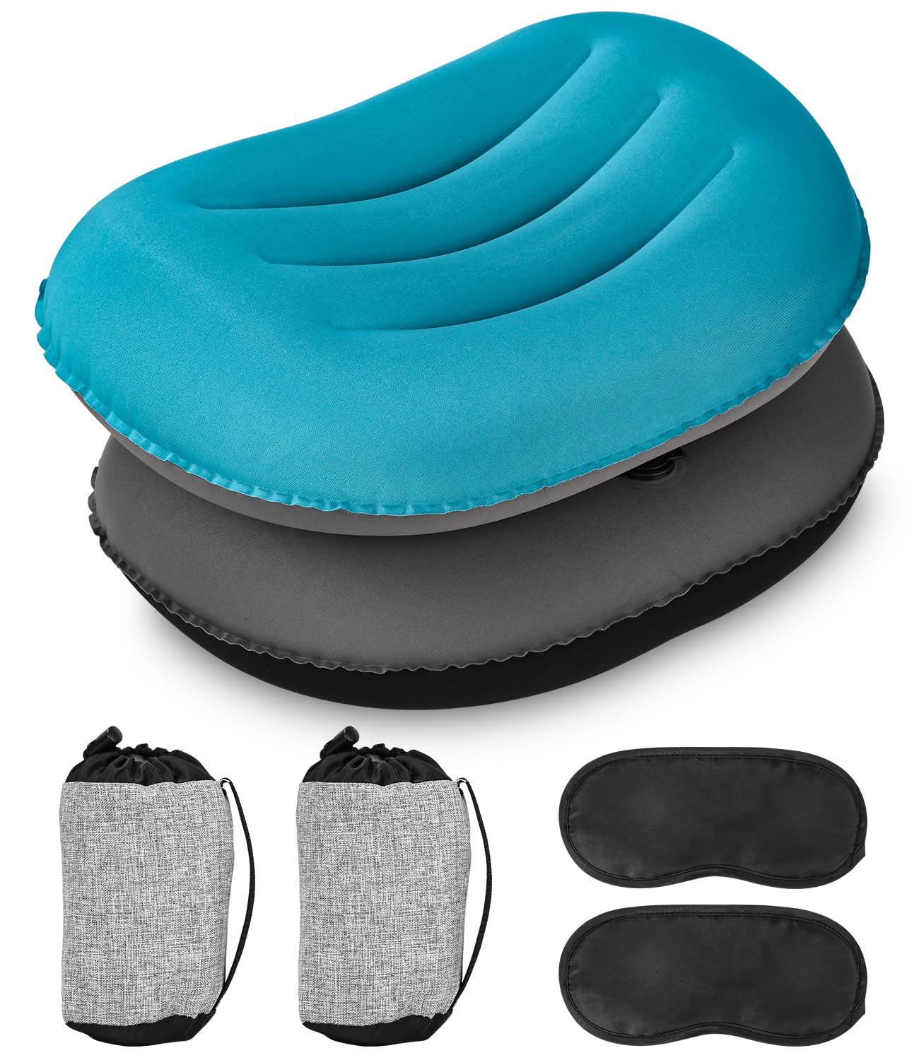 2 Pezzi Cuscino, Almohada de Playa Hinchable, Almohada Inflable Camping, Ultraligero Cojin de Viaje Hinchable, Almohada Playa, Almohada de Camping Inflable Ultraligera para Camping, Playa, Viajes