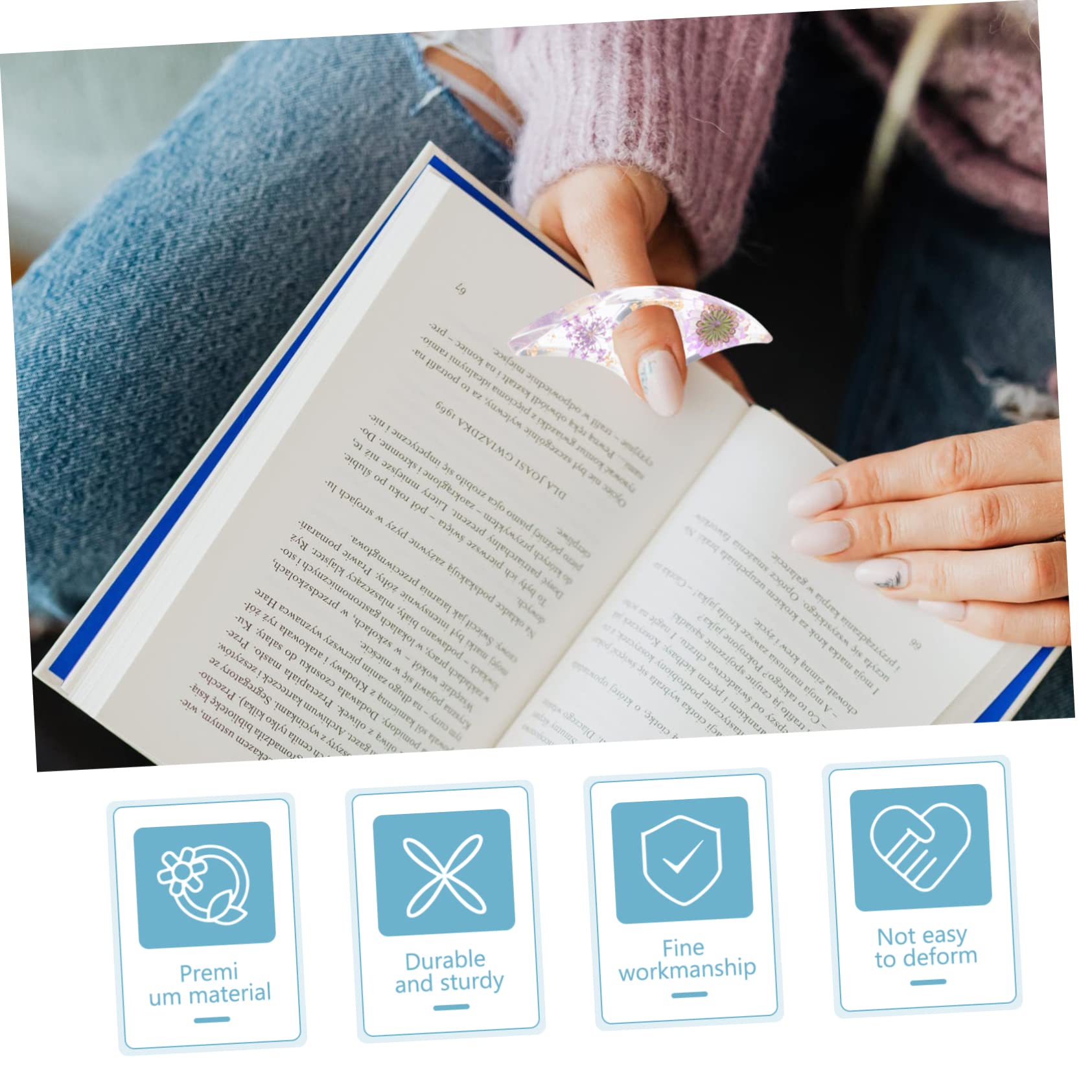 Ciieeo 8pezzi Supporto Per Pagina Libro Anello Fissapagina Trasparente Per Lettura Pratica e Leggera Per Lettori e Insegnanti Casual Accessorio Per Libri e Riviste