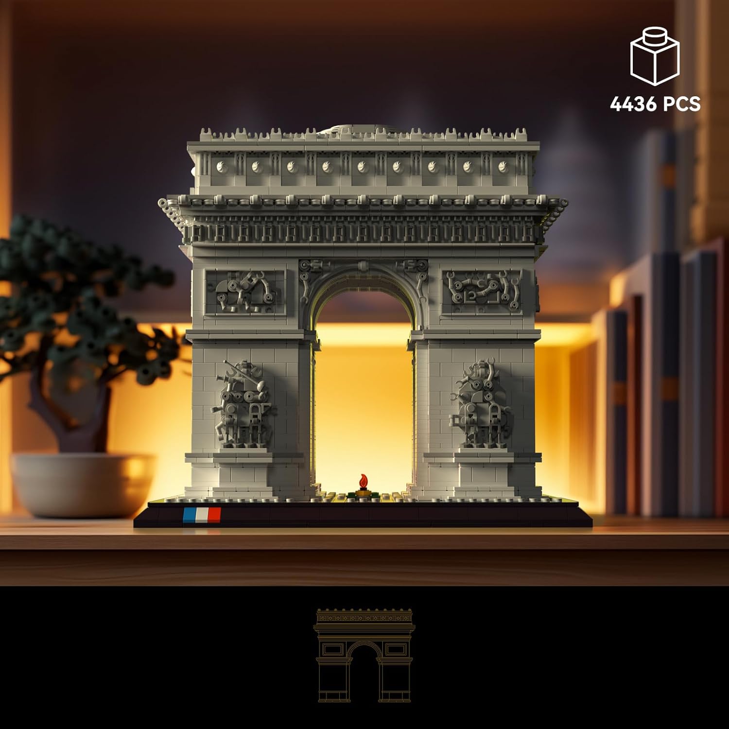 Architecture The Arc de Triomphe in Paris, Architectural Model Kit, Collectible Building Set for Adults, Build and Display Souvenir, Gift Idea for Lovers of History, Travel and Art（4436PCS）