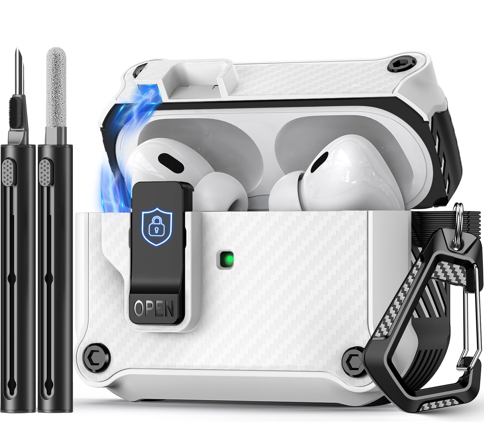 Pohgelan Compatible with AirPods Pro 2nd/1st Case (White)