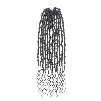 Aipin Butterfly Goddess Locs Crochet Curly Hair(24 Inch, 6packs,1B) | Goddess Locs, Curly Ends, Distressed Faux Locs, For Black Women