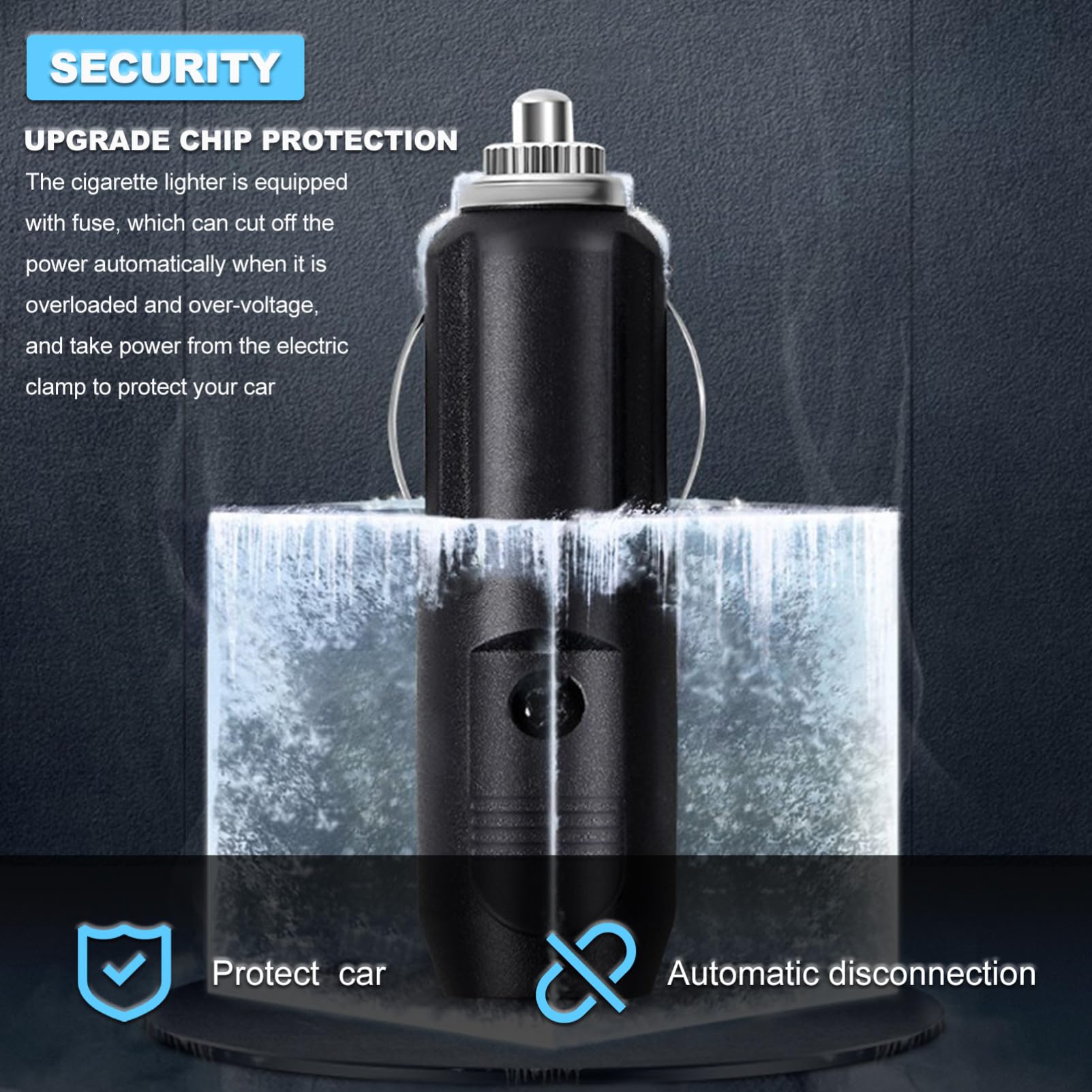 Cabilock Inflador Portátil Función de Parada Automática para Neumáticos de Coche Material Abs y Cobre, Color Amarillo y Presión Estable con Bomba de Aire Eléctrica