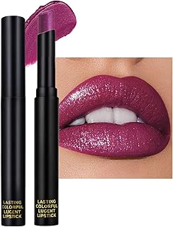 Lápiz labial metálico Plum para mujer, brilla...