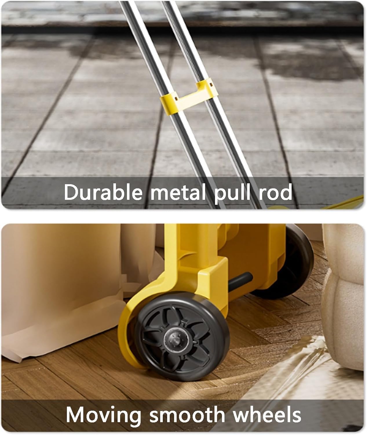 Chariot pliable léger et robuste avec roulettes, chariot utilitaire portable pour la maison, le shopping et le camping
