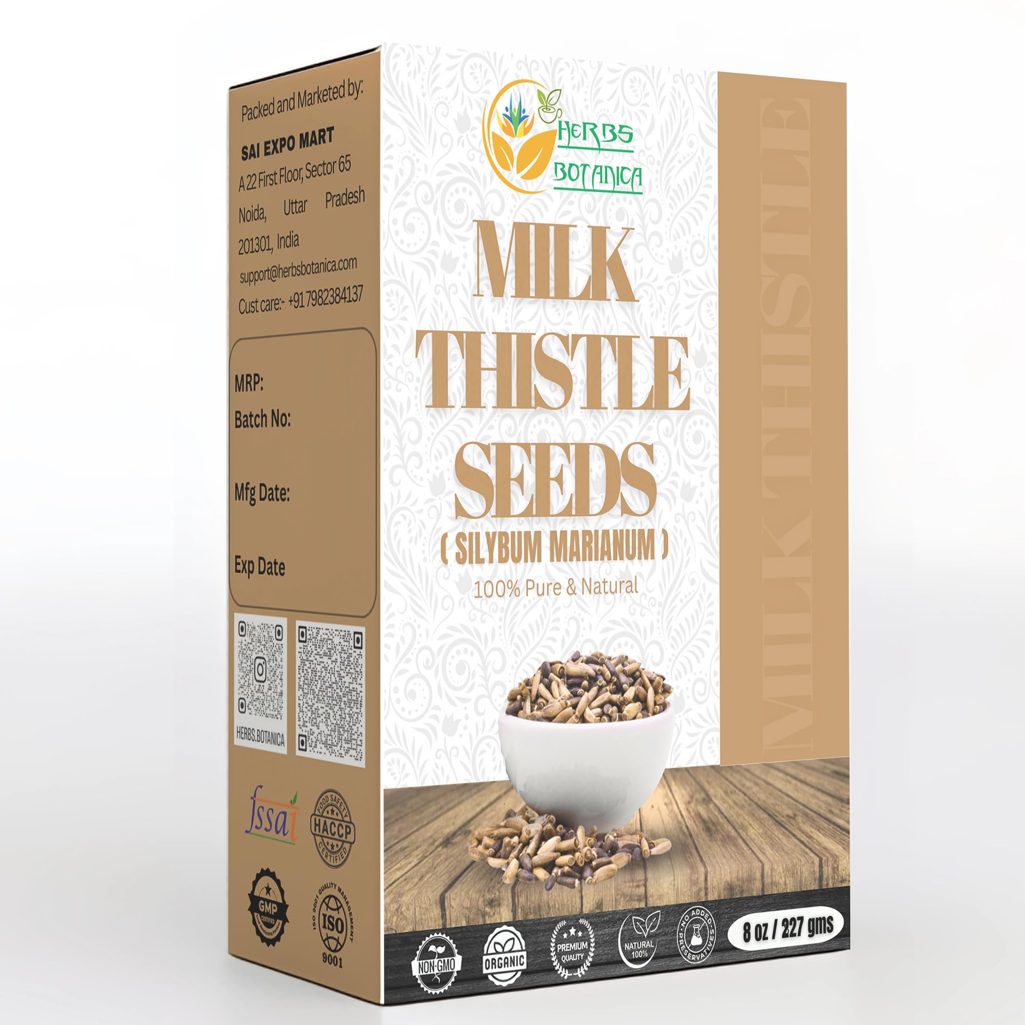Milk Thistle Herb Seeds 100% Natural Cardo Mariano Semillas for Herbal Tea, Tinctures & DIY Use Whole Milk Thistle Seeds for Grinding & Infusions – 8 oz Pack