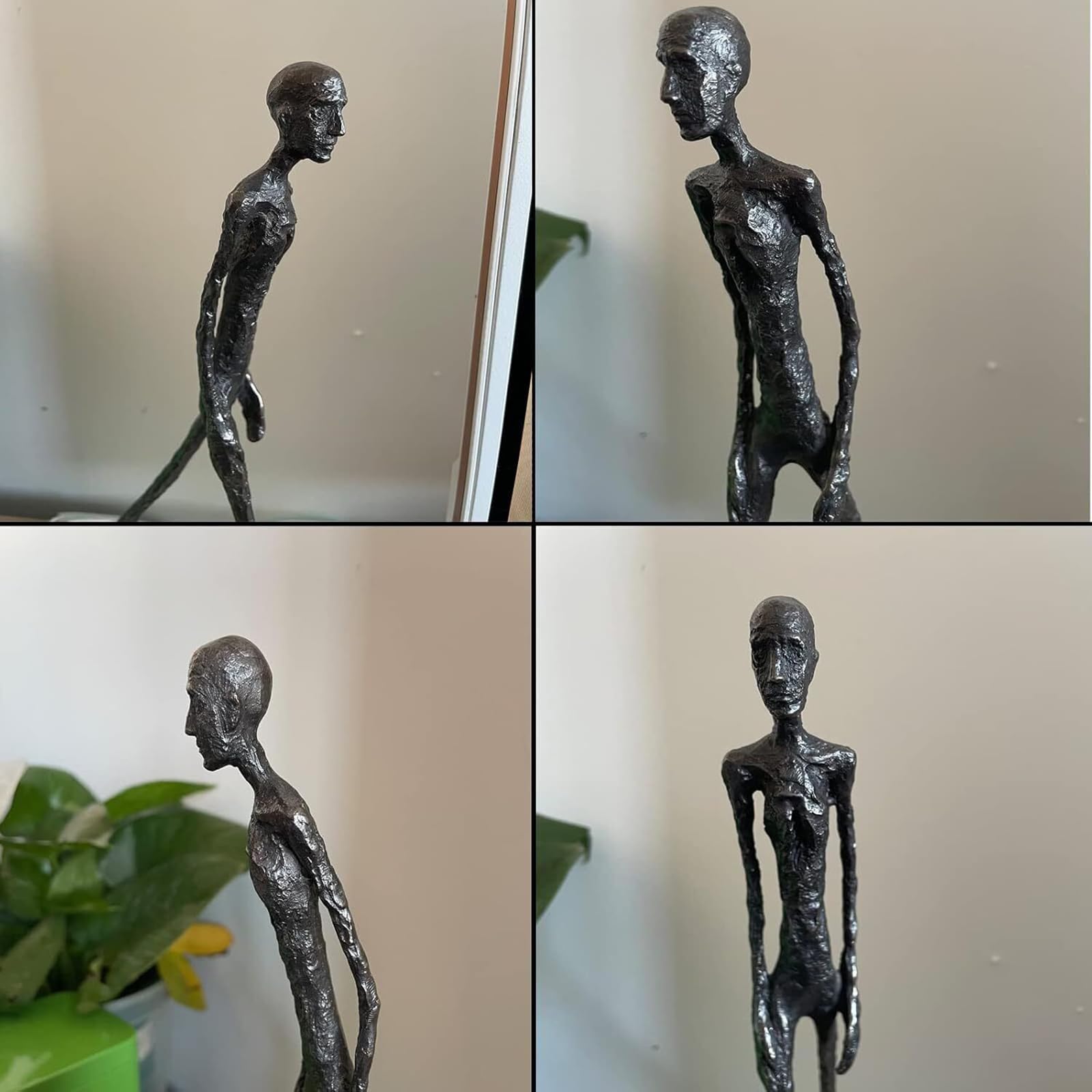 Giacometti Scultura in Bronzo,Figura Astratta per Amanti dell'Arte, Decorazione Unica per Casa Moderna,Marrone,30CM