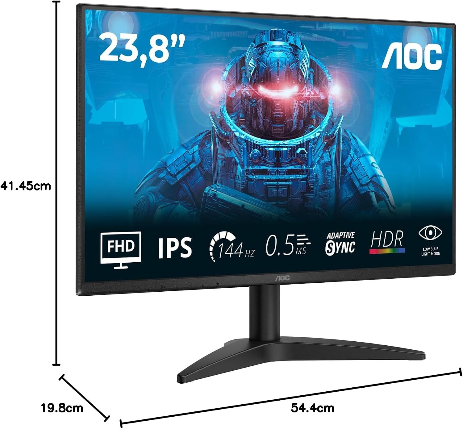 AOC 24B36X Gaming Monitor 24 Pulgadas 144Hz Panel IPS, 4ms GtG, HDR10, (1920×1080 HDMI 1x 1.4) Negro 8