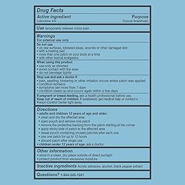 Curist Lidocaine 4% Patches Topical Pain Relief - 120 Patches - Great for Back Relief, Neck Relief, Sore Muscle Relief (120 Fabric Patches - 6 Packs of 20 Patches Each - 4% Lidocaine Patches)