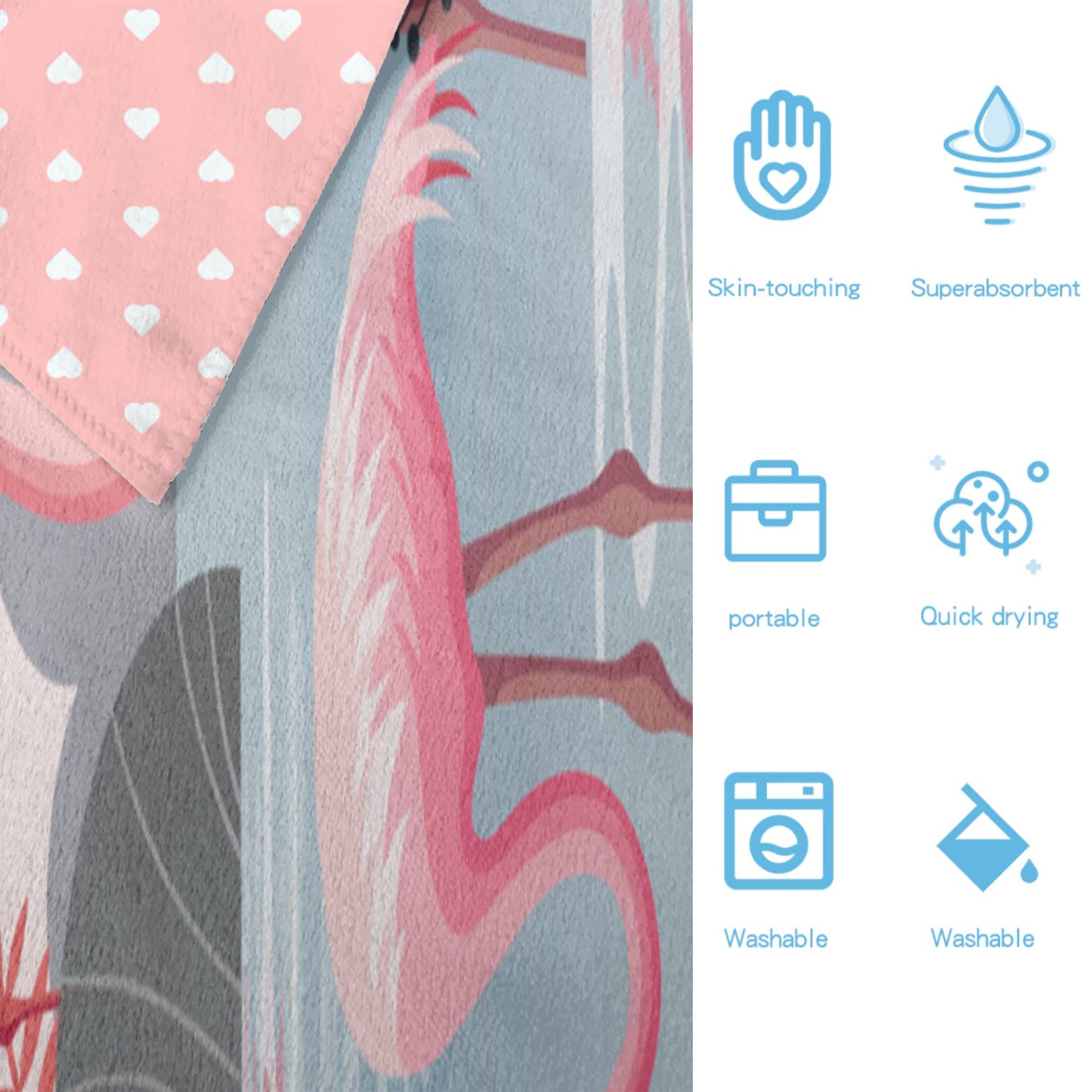 Oversized Flamingo Beach Towel For Adults - Sand-Free Quick Dry Microfiber, 30x70 Inches, Lightweight Travel Towel 4 thumbnail image