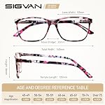 SIGVAN Ladies Reading Glasses Blue Light Blocking Spring Hinge Fashion Pattern Print Eyeglasses for Women
