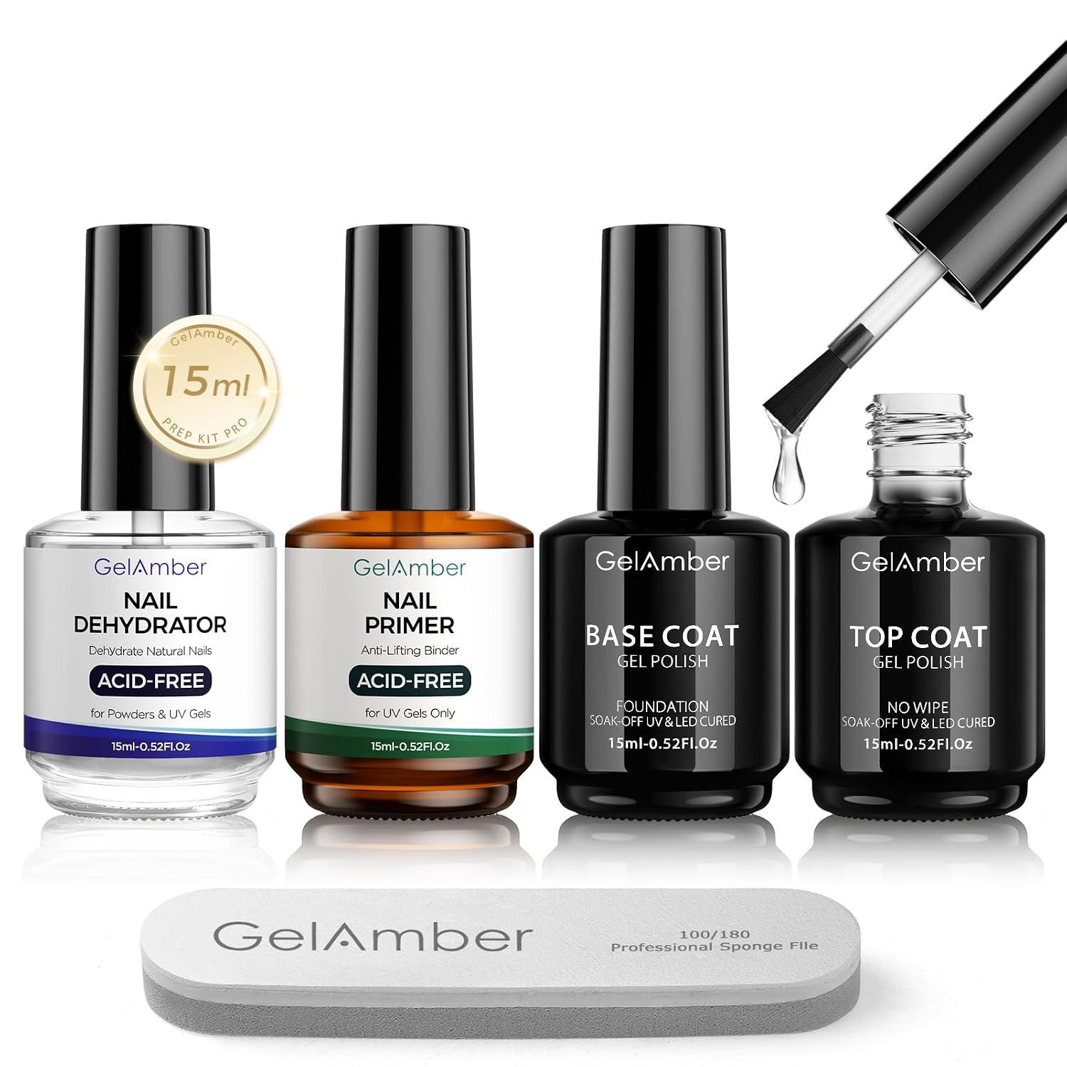 GELAMBER Nail Primer & Dehydrator Set - Long-Lasting Finish