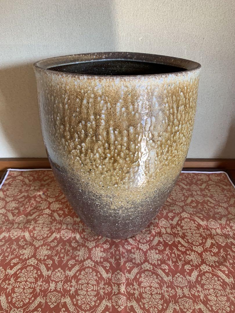 美しい自然釉薬の備前焼広口花器 花瓶 花入 新品未使用 【公式通販】 美しい自然釉薬の備前焼広口花器 花瓶 花入 新品未使用 【公式通販】