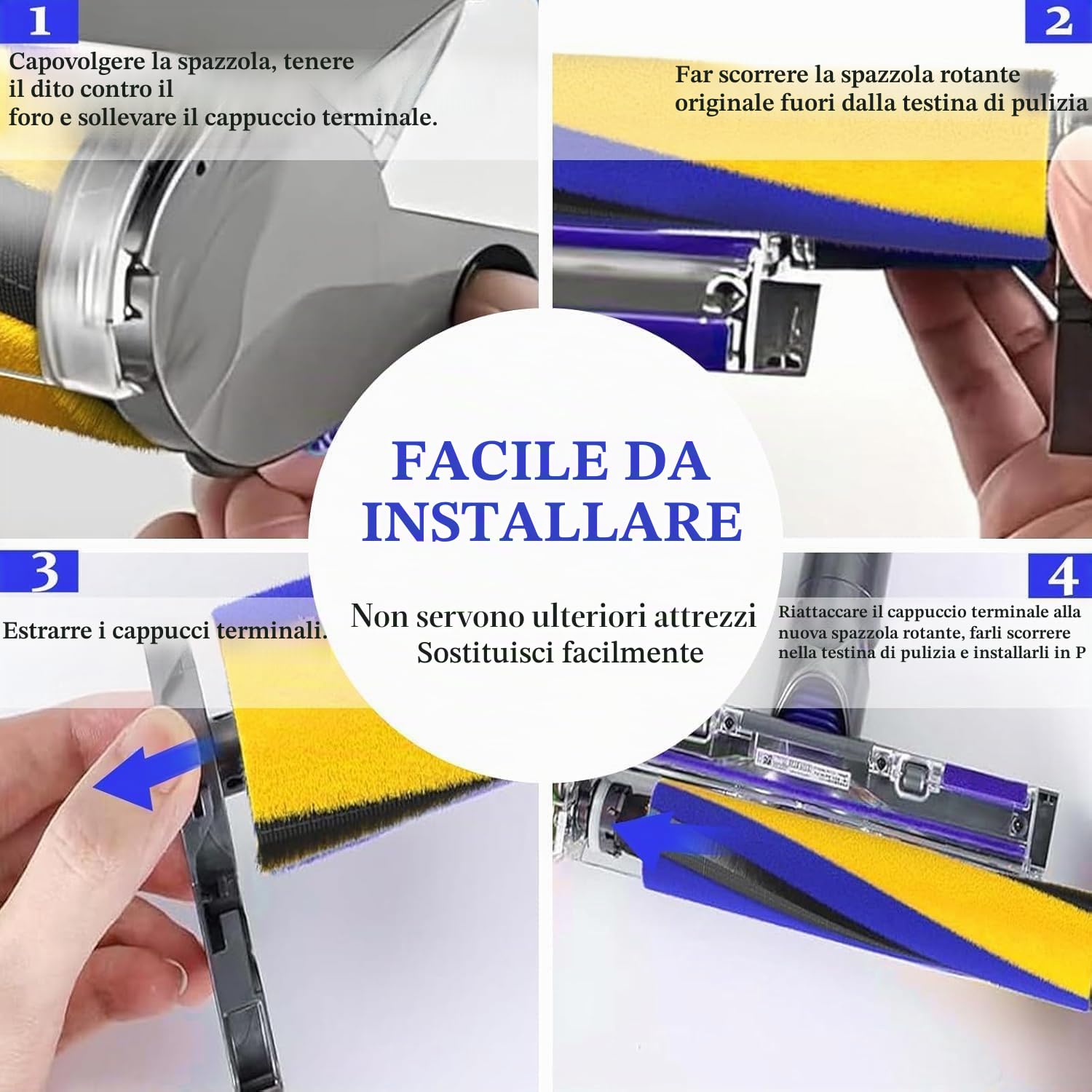 Rullo spazzola per aspirapolvere Dyson V15 Detect Slim Absolute Total Clean Extra Rotolo di ricambio per aspirapolvere Dyson V15 Detect Slim Absolute Total Clean Extra Roll Ricambi Bocchetta per