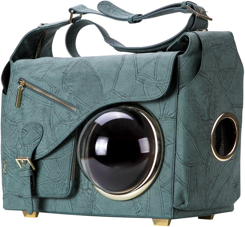 loverPet Bubble Pet Travel Carrier Shoulder Message Bag for Cats Dogs Puppy,Grey Green