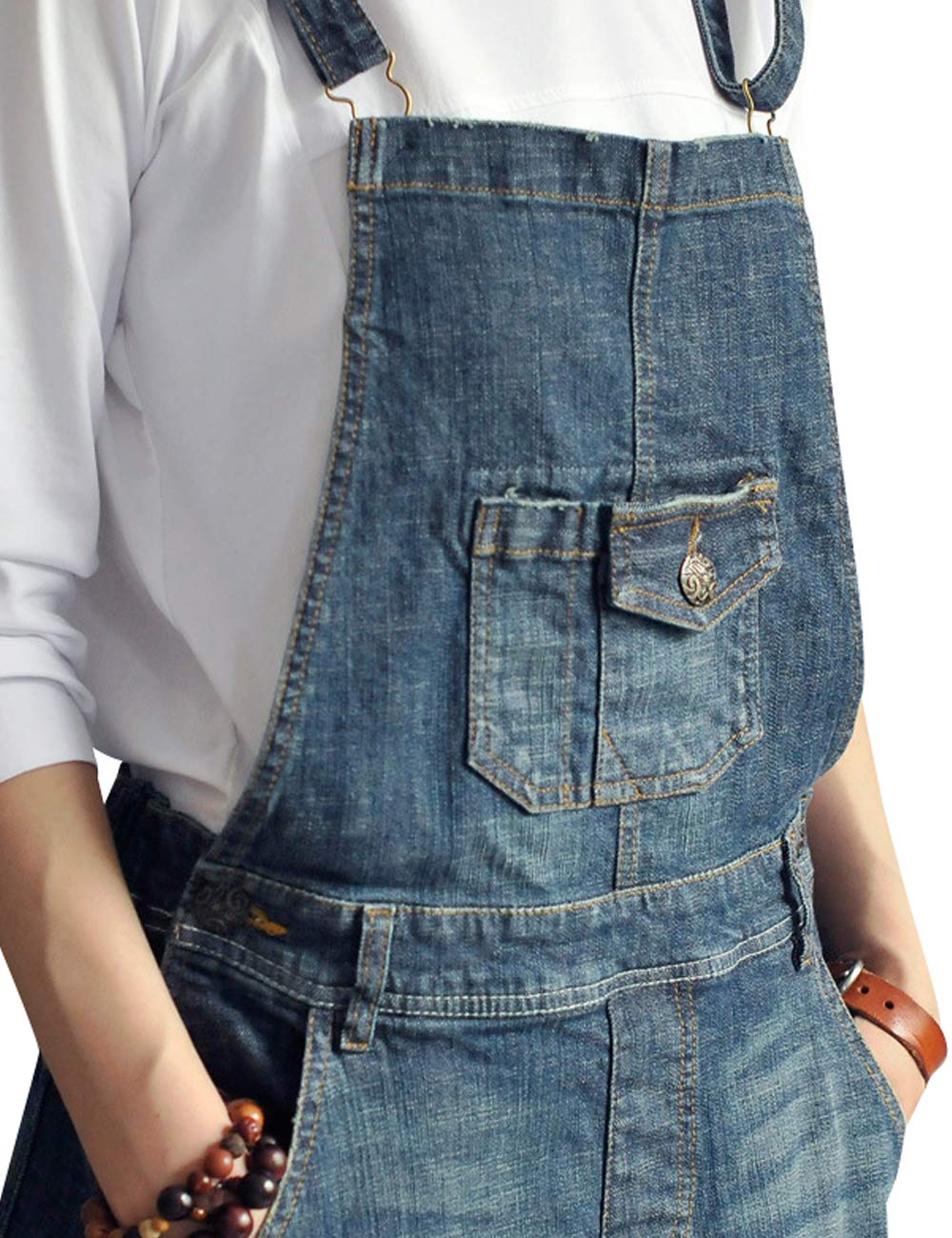 Femmes sans Manches Denim Robe Salopette Jupe Longue à Bretelles