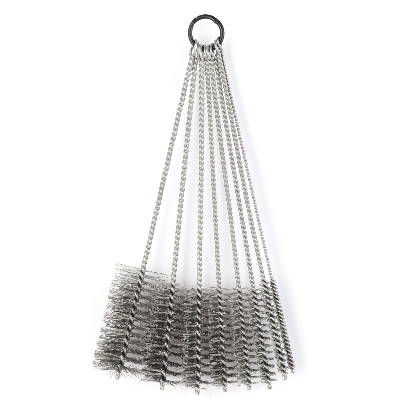 Cepillos de tubo de alambre de 12 pulgadas de largo para limpieza de tuberías con cerdas de acero inoxidable, kit de cepillo de botella de tubo, 8 tamaños para piezas de automóviles, botellas,