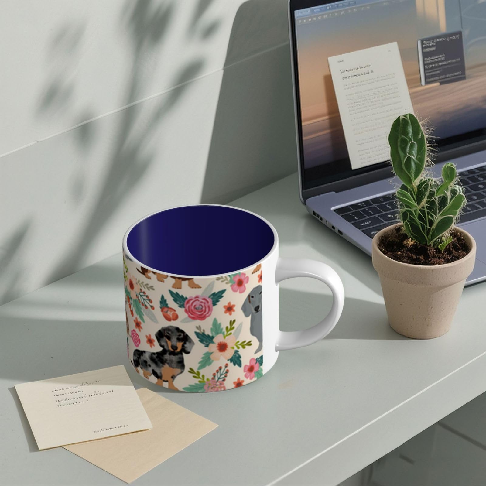 Jamnik kwiatowy nadruk duża pojemność ceramiczne kubki ceramiczne kubek do kawy