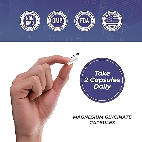 Miniatura 5 de Super Suplemento glicinato de magnesio purificado 400 mg, 120 ct Máxima absorción quelada y magnesio, sin OMG, suministro de 2 meses