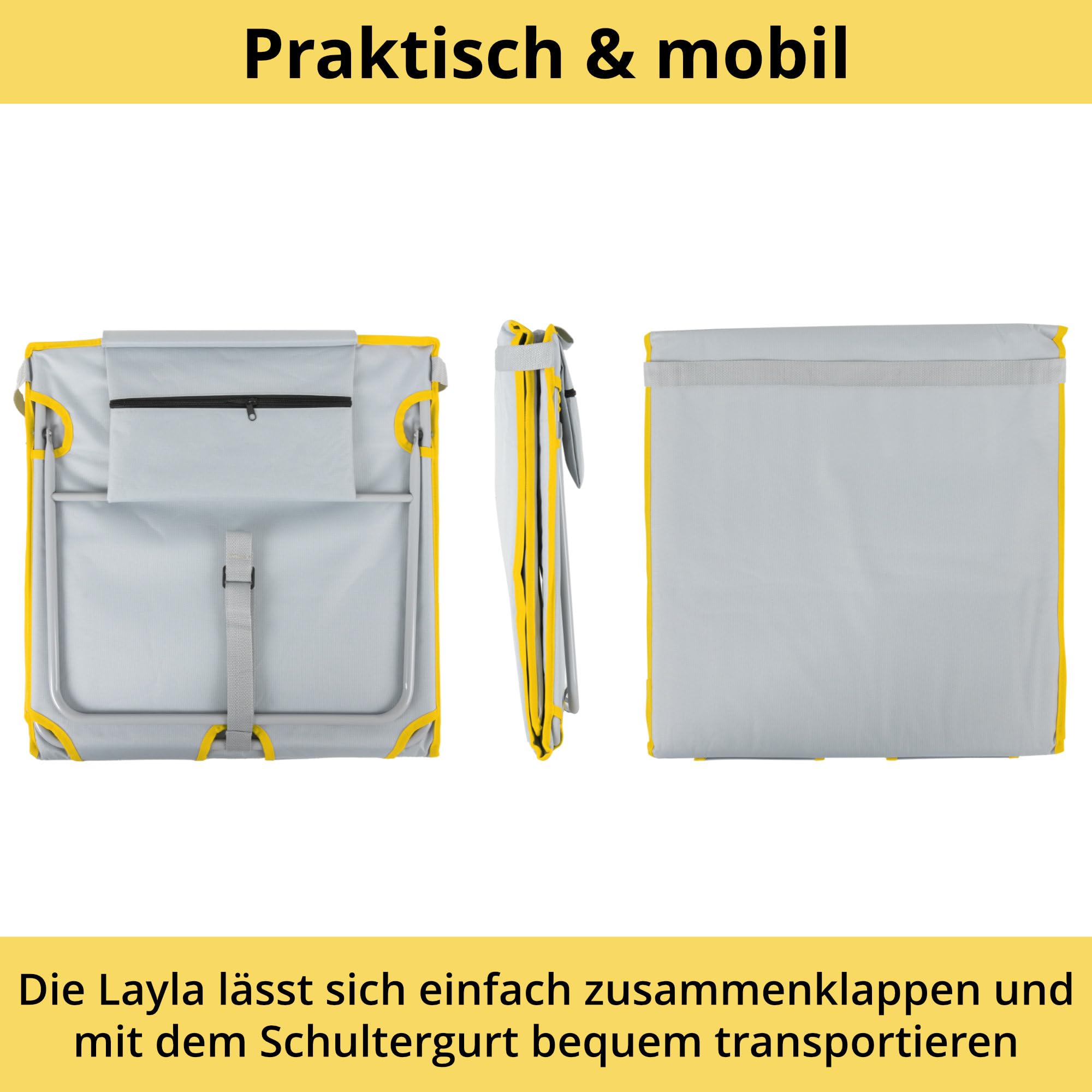 Stagecaptain Beachmatte “Layla” 2X Set - Gepolsterte Strandmatten mit Kopfkissen - Verstellbare Rückenlehne - Aufbewahrungstasche mit Reißverschluss - Leichte Faltbare Strandliege mit Tragegurt