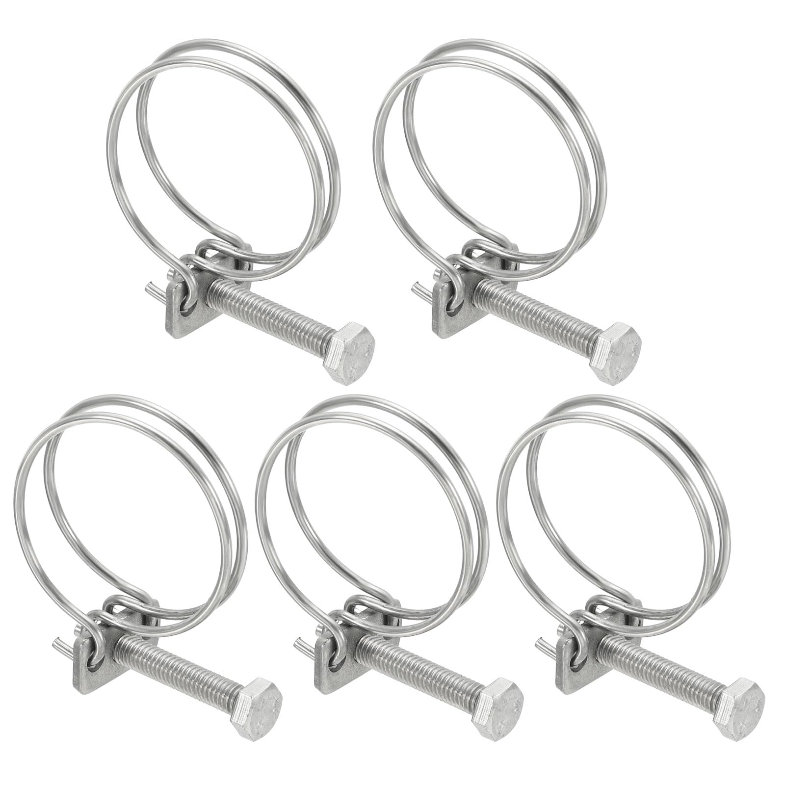 PATIKIL 36-40mm Adjustable Double Wire Hose Clamp