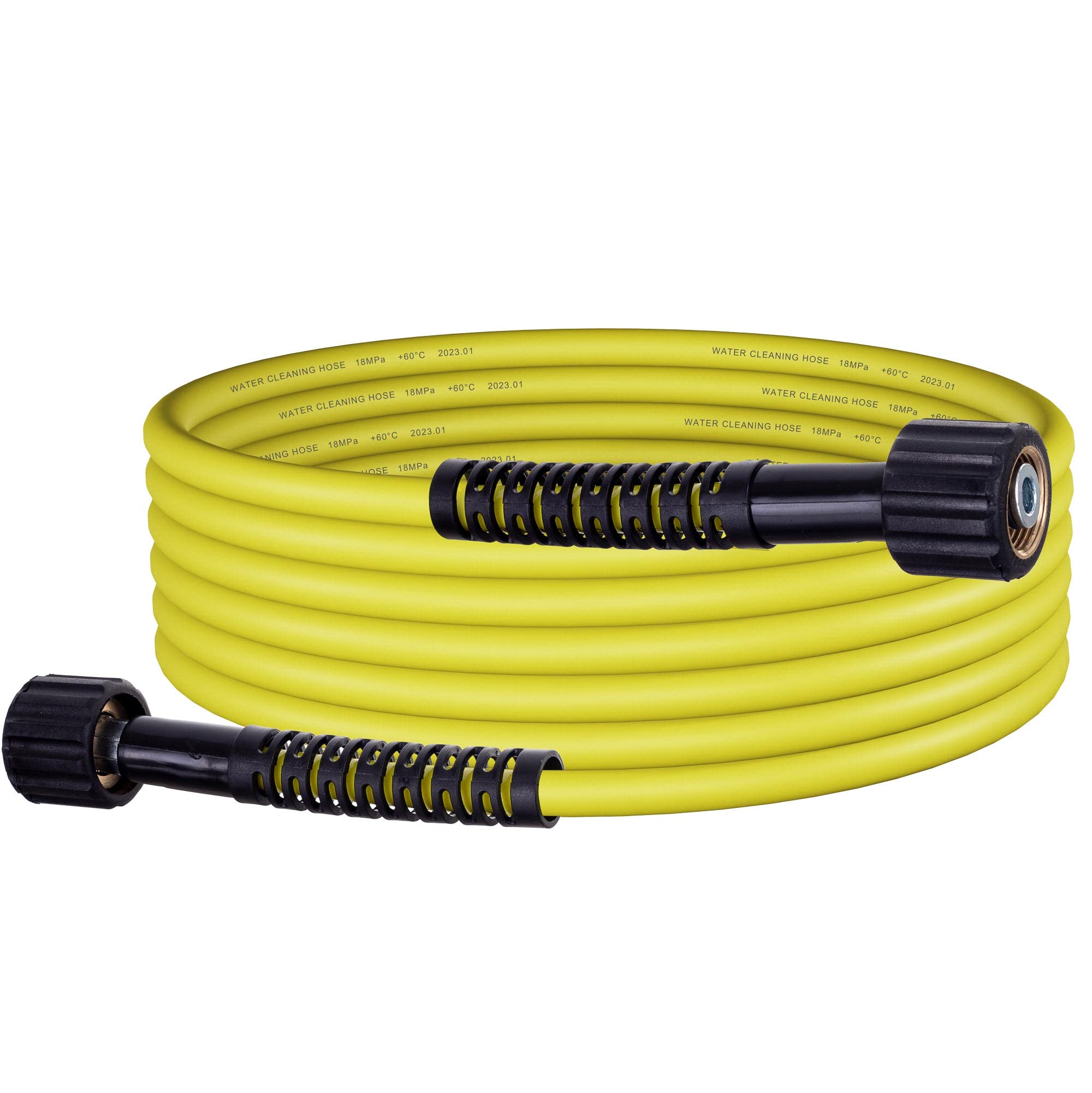 Tubo di ricambio per idropulitrice - 30m 180bar Compatibile con gli accessori per idropulitrici della serie Kärcher Hobby - Raccordo M22 x M22 con attacco da 14mm