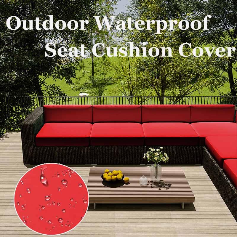 Housse de coussin imperméable lin de qualité pour salon de jardin rotin - 2