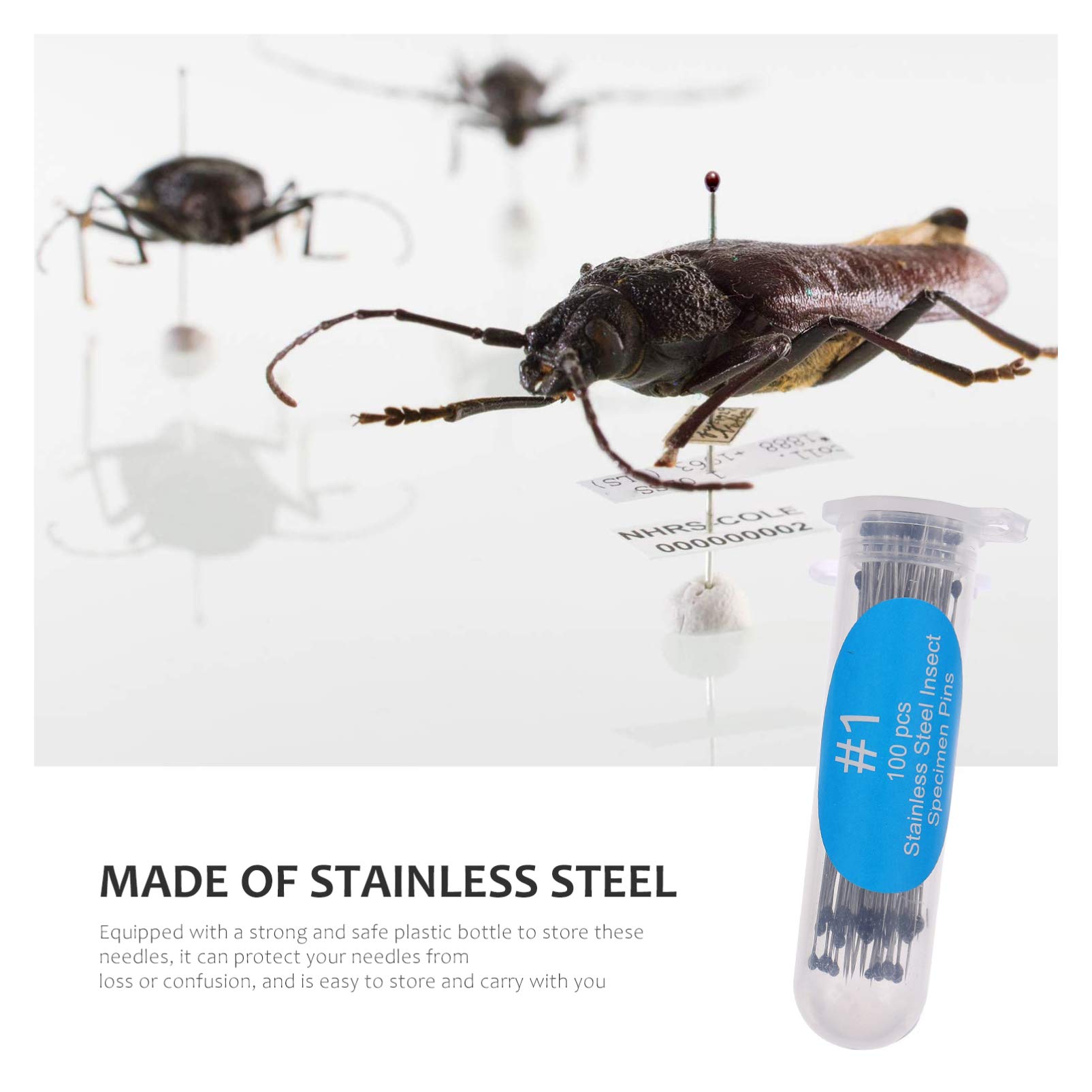 iplusmile 300 Stück Edelstahl Insekten Probe Entomologie Dissektion Schmetterling Sammlungen Nadeln für Die Schule 4X0. 06Cm