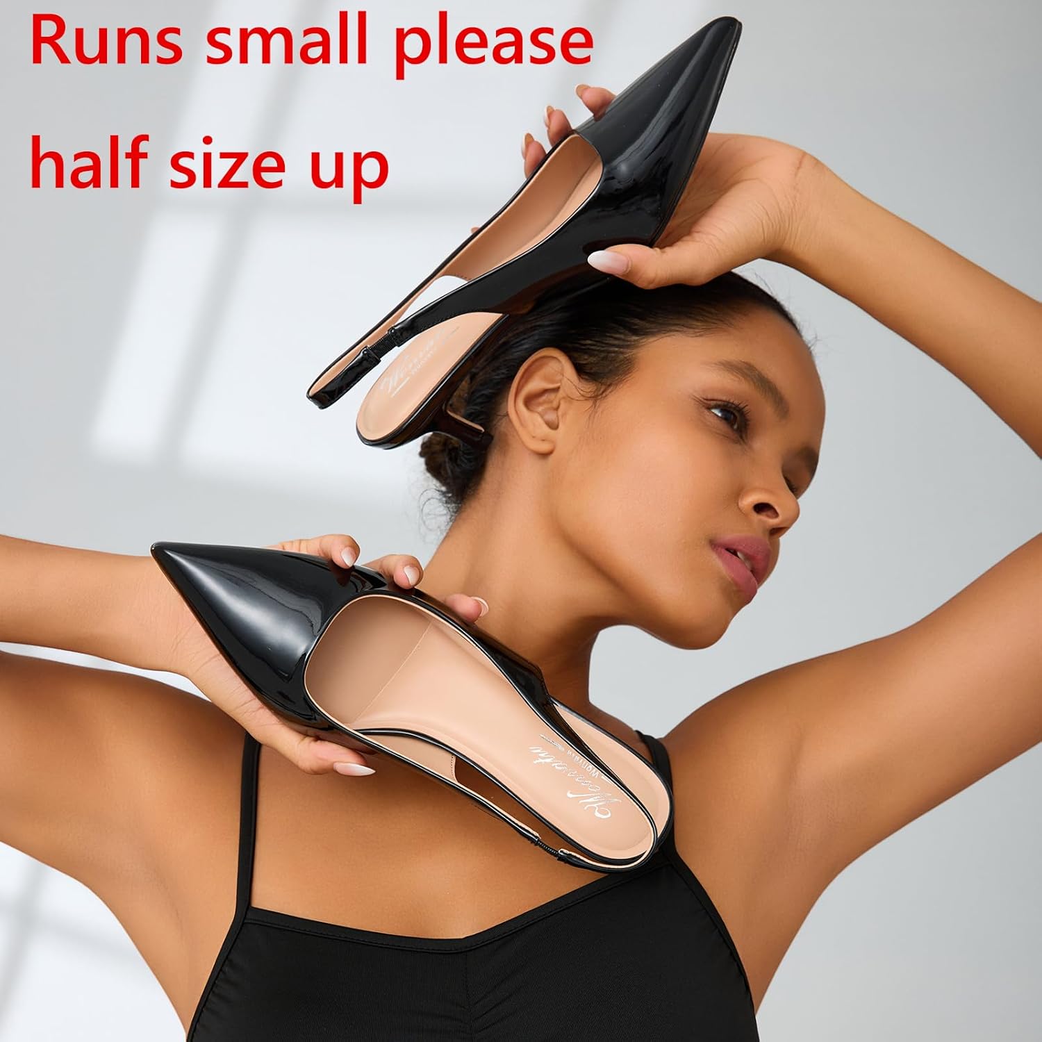 Kitten Heels for Women Closed Pointed Toe Kitty Slingback Dressy Low Heeled Pumps Fashion Casual Herls Bridal Dress Shoes - Image 2