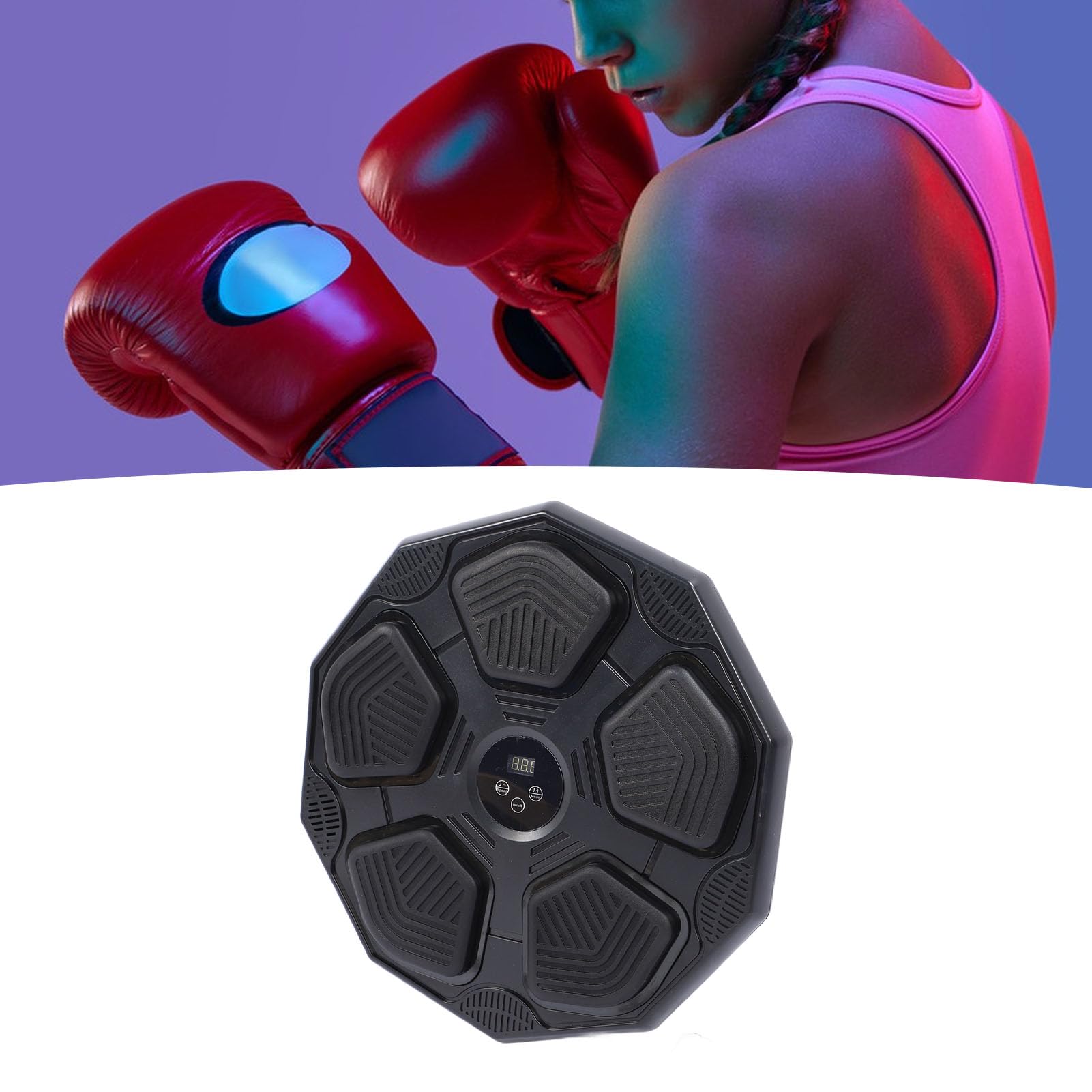 Alomejor Punzonadora Musical Inteligente para Entrenamiento, Objetivo de Boxeo Electrónico Montado en la Pared con de Música para Adultos y Niños