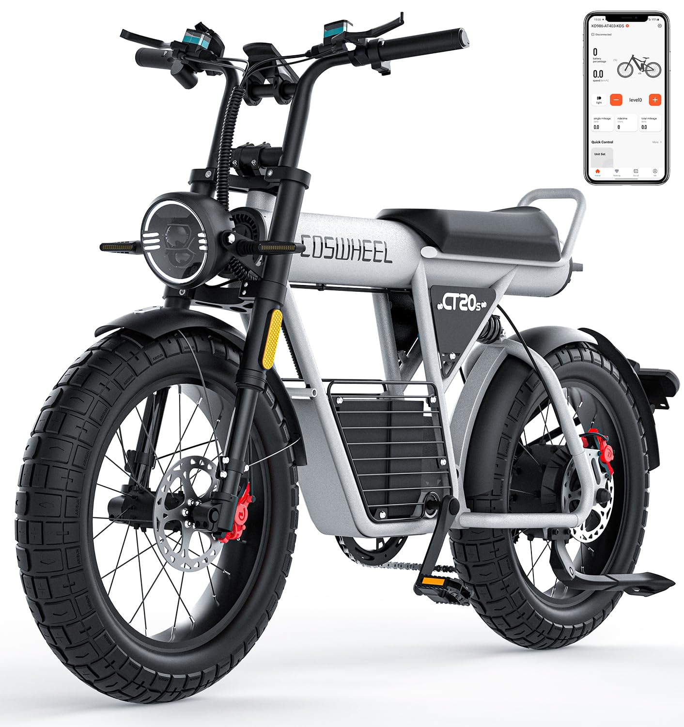 COSWHEEL CT20s Electric Bike for Adults, 2000W Motor, 60V 27.5AH Removable Battery, Up to 40MPH & 100 Miles Long Range Electric Motorcycle for Adults, 20