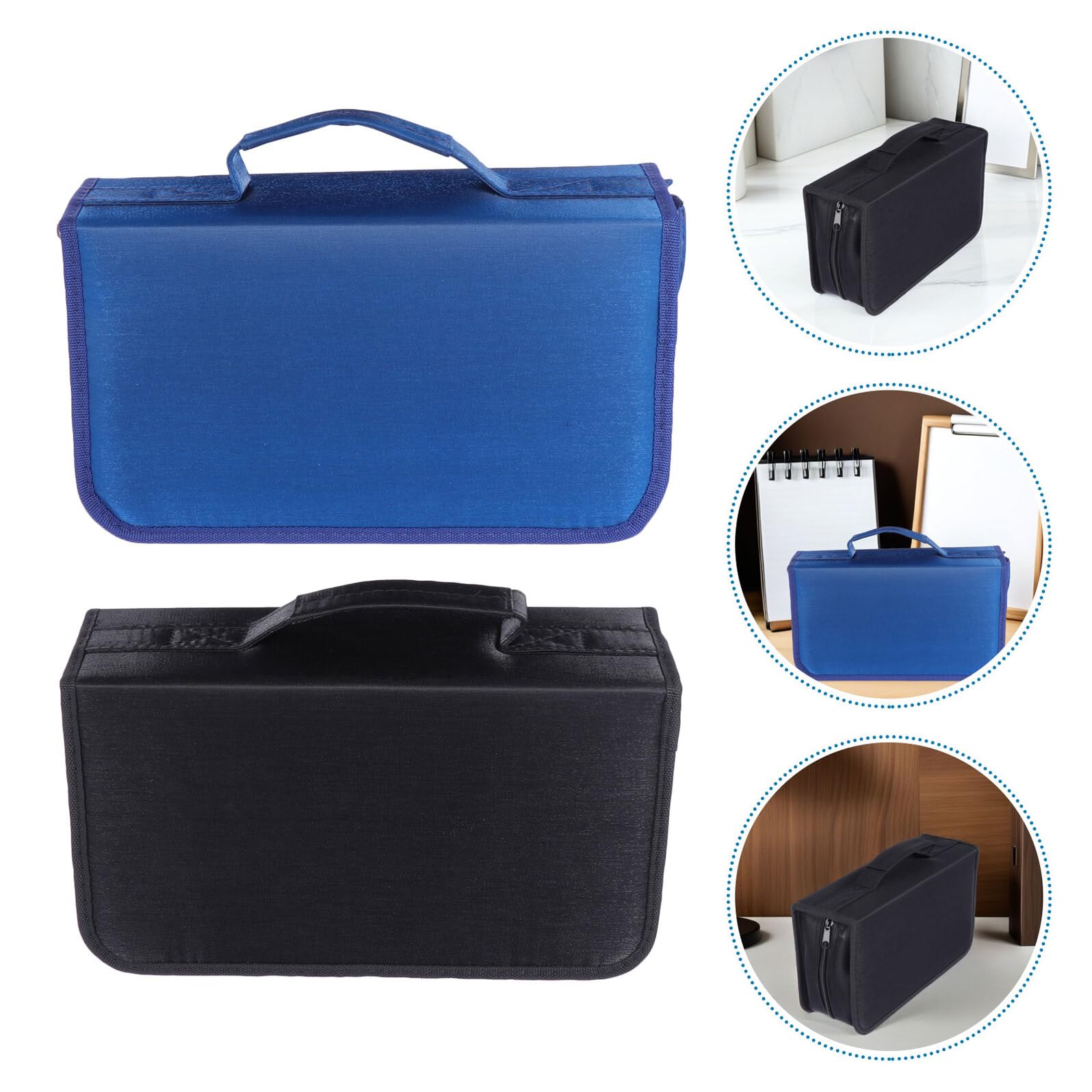 2 Pezzi Cd Case Custodia Rigida per Dischi Slot Organizer Protettivo Anti-polvere per Cd Dvd Portafoglio Salva Spazio per Casa Ufficio e Viaggio