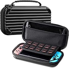 CALLCASE Carrying Case for Nintendo Switch OLED / Switch - Shockproof Protective Hard Shell Storage Bag for NS Console and Accessories, Portable Travel Pouch Bag with 10 Game Card Slots - Black