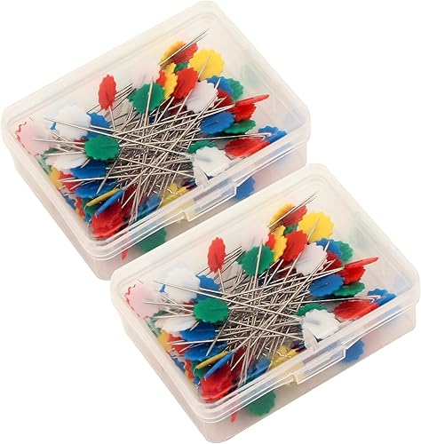 2Cajas cabeza de flor Pins Sewing Dressmaking boda Quilting Patchwork pines costura Accesorios