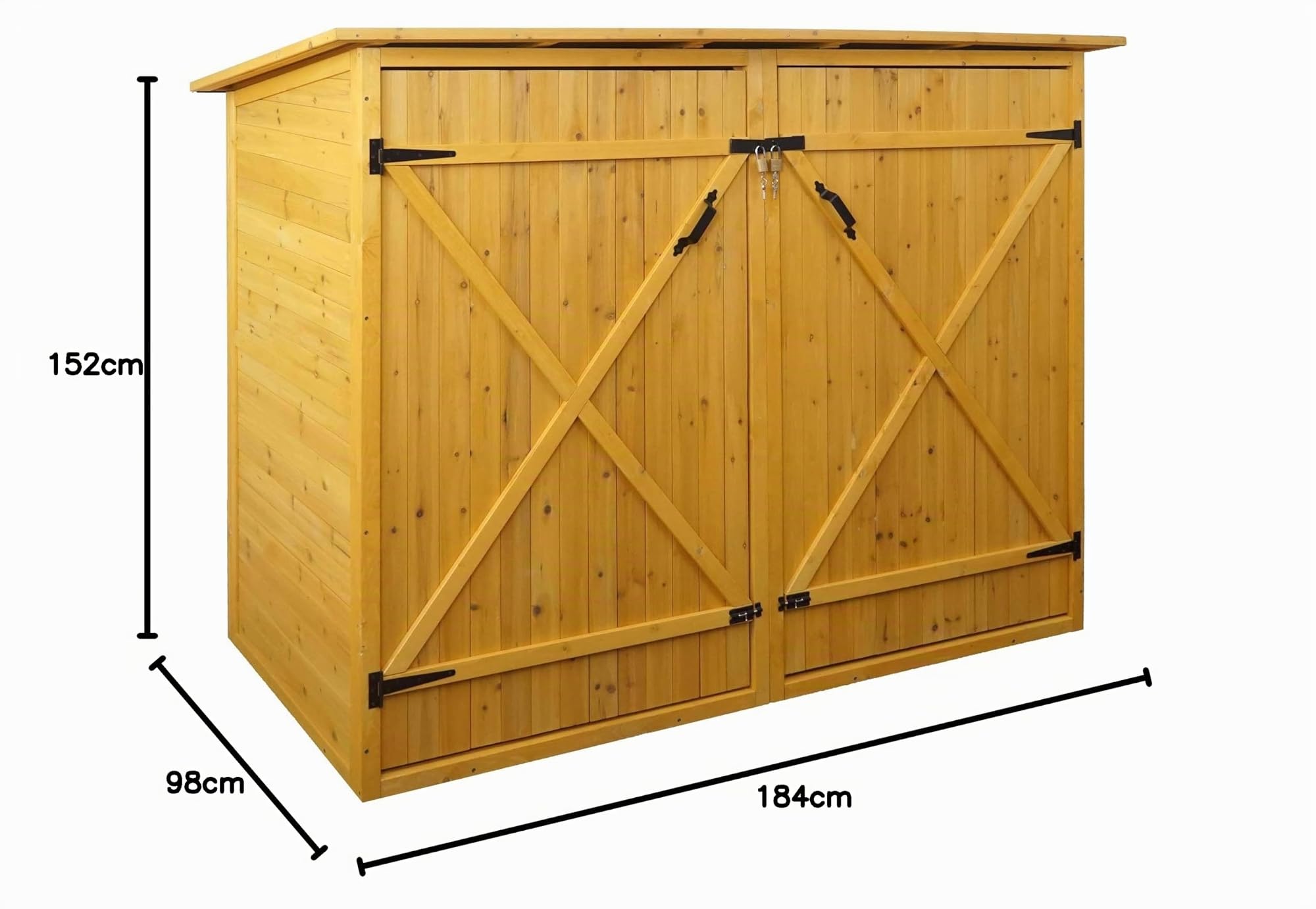 PROREGAL 1er-Fahrradgarage | HxBxT 152x184x98cm | Fahrradbox Geräteschuppen Gerätehaus | Braun | MVG abschließbar