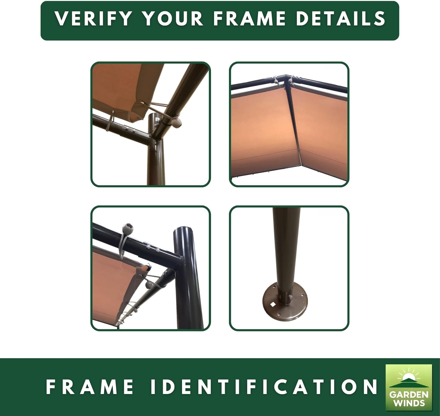 Garden Winds Reinforced RipLock 350 Replacement Canopy Top Cover Compatible with Abba Patio 10’ x 13’ Gazebo Model APMG1311B - Beige