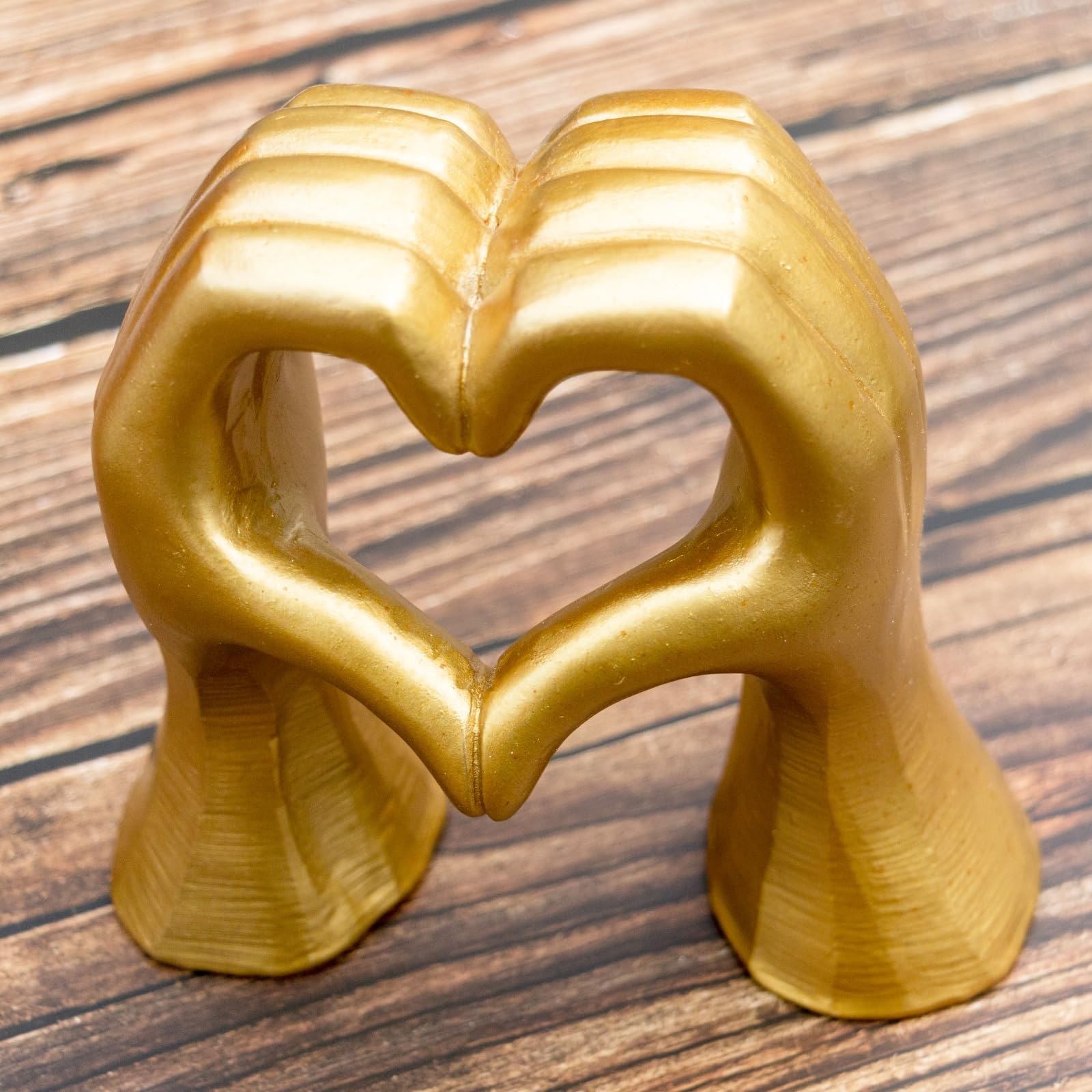 Escultura de manos de corazón para decoración de sala de estar, estatua estética de amor dorado para decoraciones de boda, regalos de despedida de soltera y regalos de cumpleaños