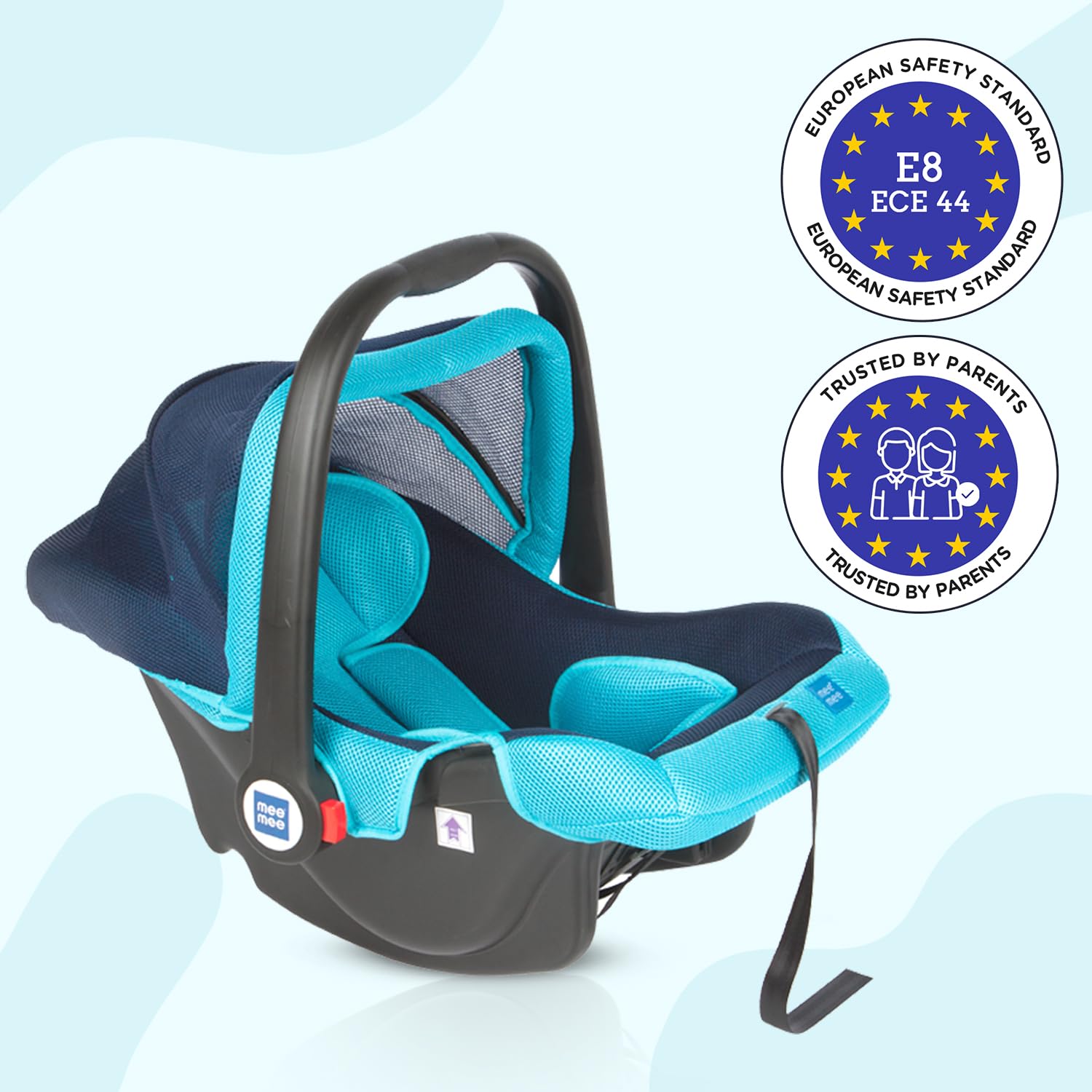 Mee Mee Baby Car Seat & Carry Cot - Light Blue -8