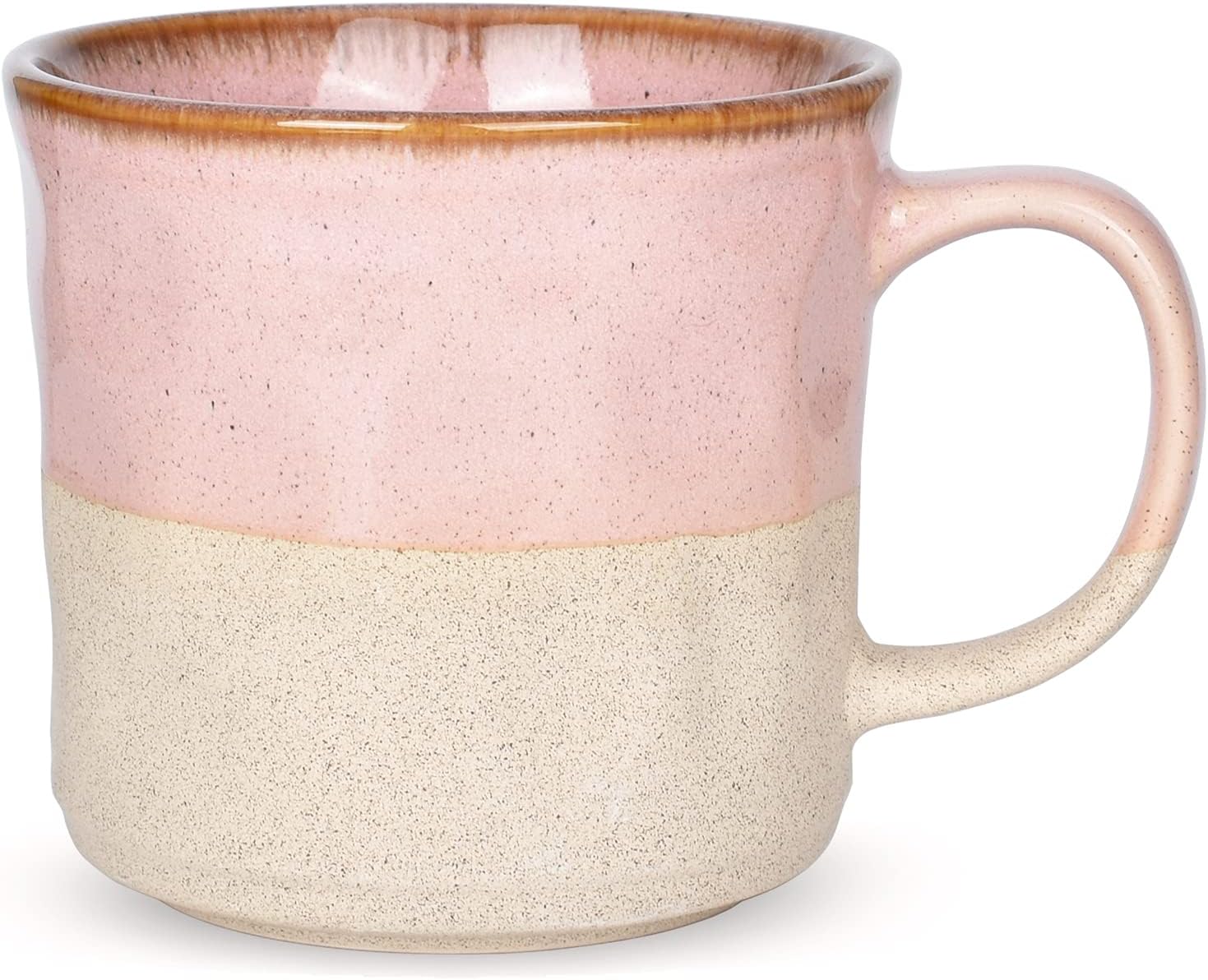 Bosmarlin Large Ceramic Coffee Mug, Pink Big Tea Cup for Office and Home, 18 Oz, Dishwasher and Microwave Safe, 1 PCS (Pink, 1)