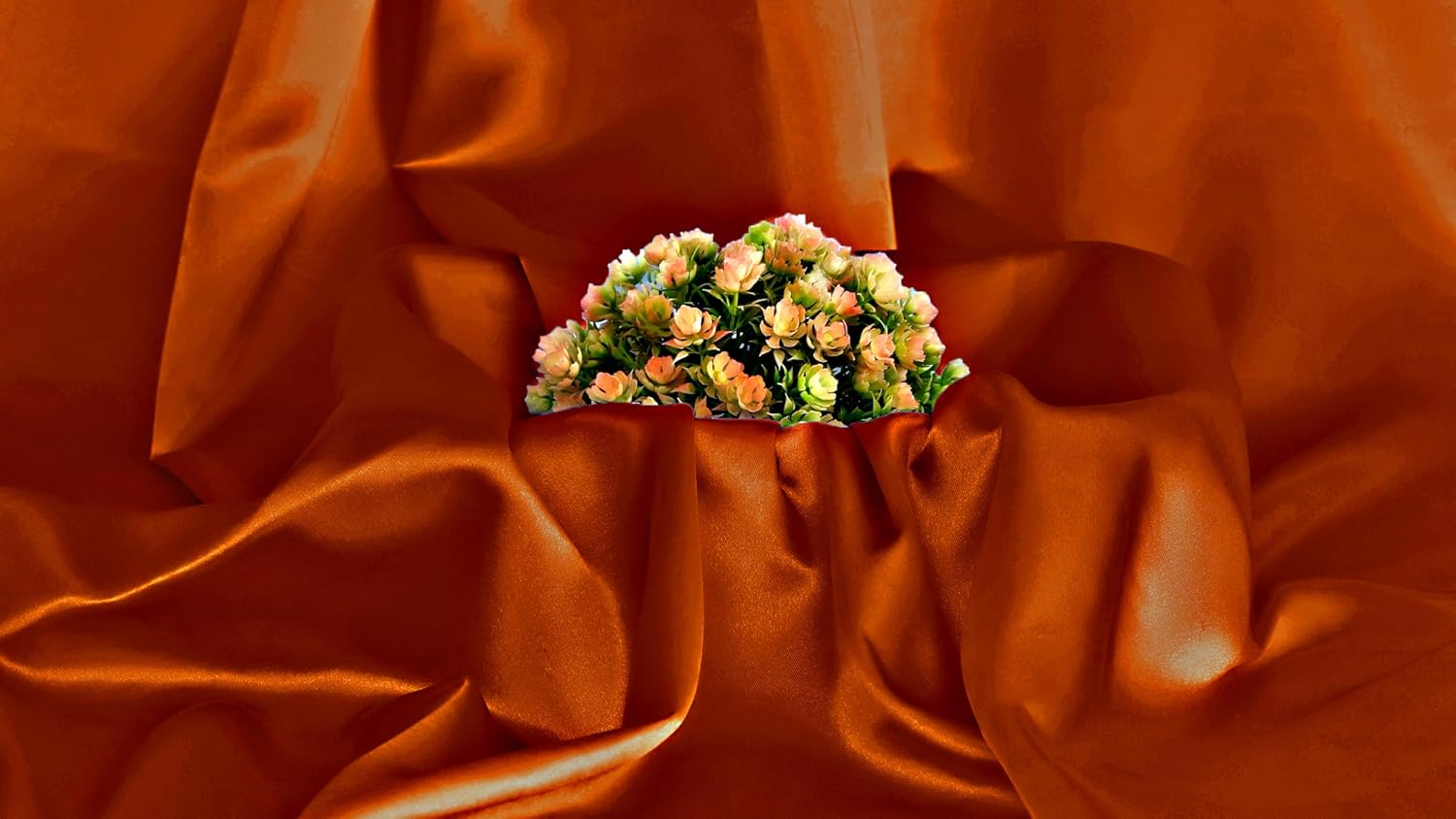 VDS Brunt Orange Satin Fabric | 10 Yards Continuous | 45” Wide | Wedding Party Decoration Charmeuse Silky Sateen Bridal Dress DIY Crafts Fashion Scarf Costumes Lining Sewing Backdrop Arch Cloth