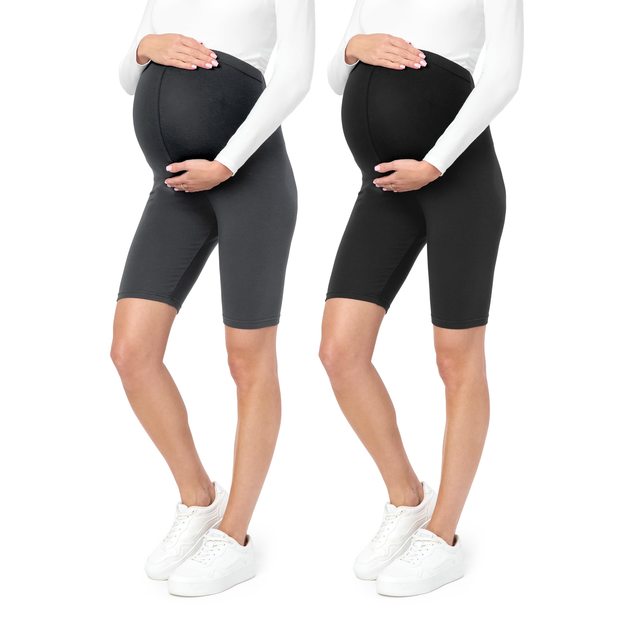 Be Mammy Leggins Premamá cortos para mujer Mallas cortas de Embarazo Shorts de mujer embarazada Ropa premama deportiva Pantalones maternidad BE20-228 — view 7