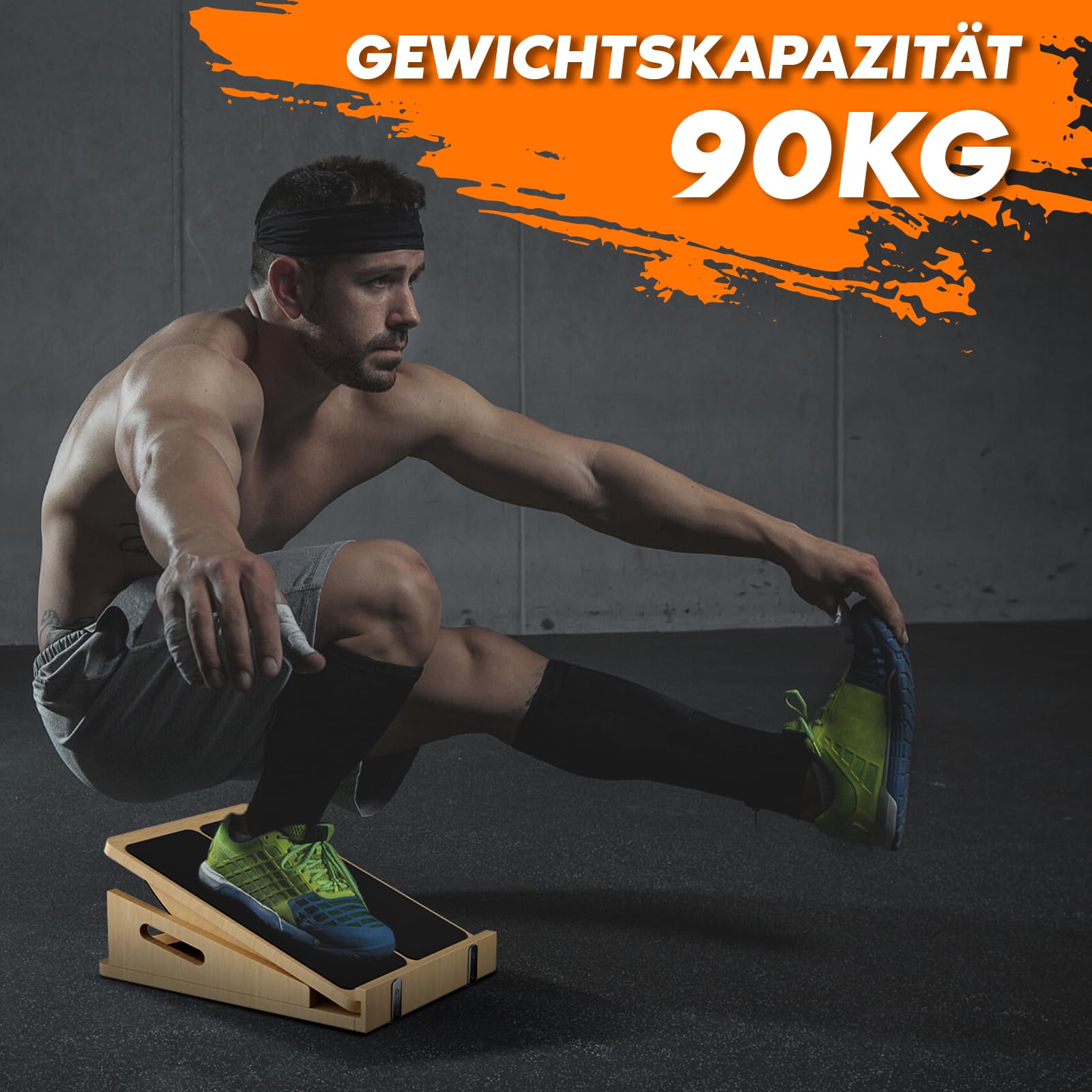 Tavola inclinata in legno 2 in 1 per allungamento e bilanciamento dei polpacci, cuneo regolabile professionale per allungamento della caviglia, pedane inclinate per fisioterapia per ginocchia