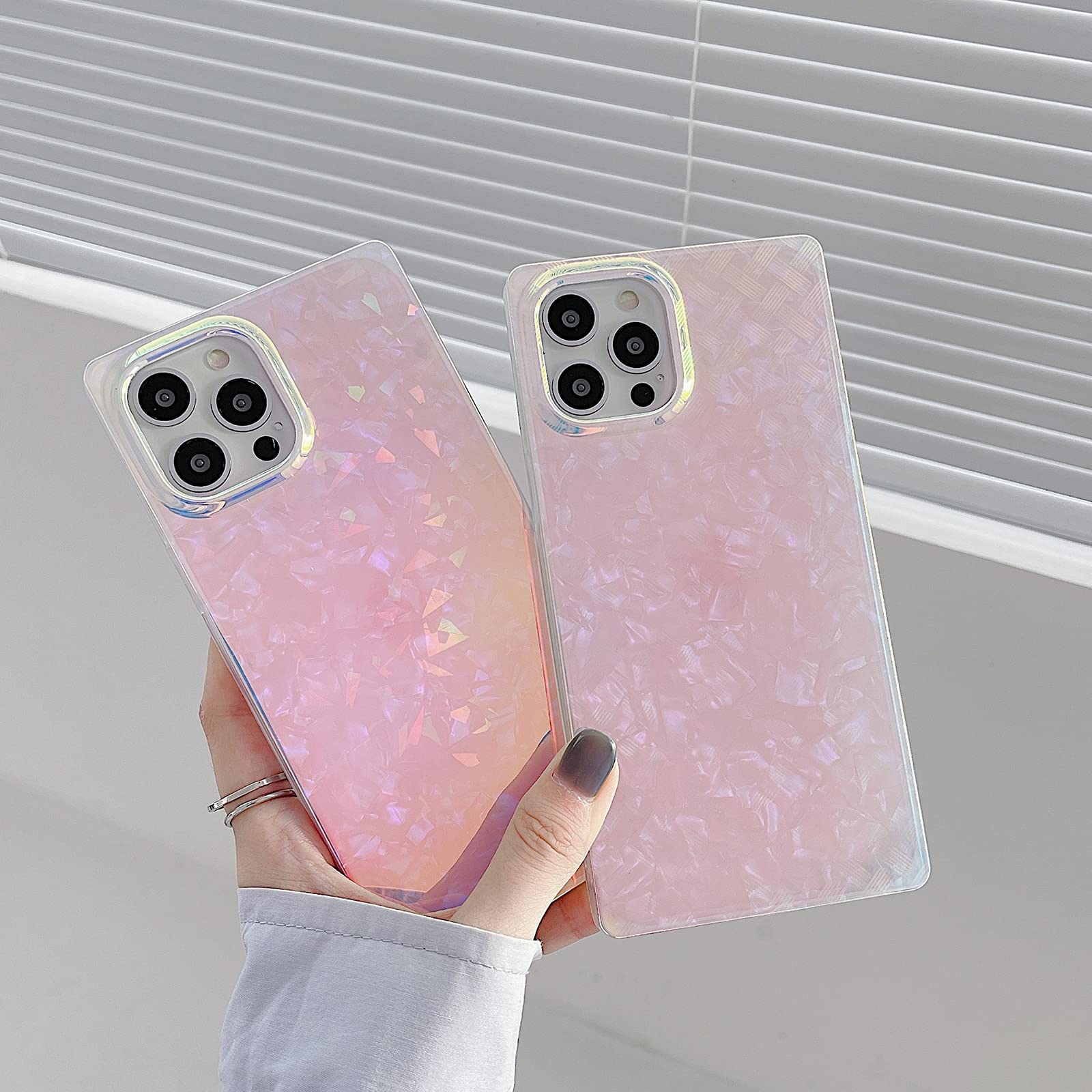 BANAILOA Cover Per IPhone 11 Con Conchiglie E Smile - Custodia Quadrata Rigida Con Angoli Rinforzati - Lucida E Sottile - 4